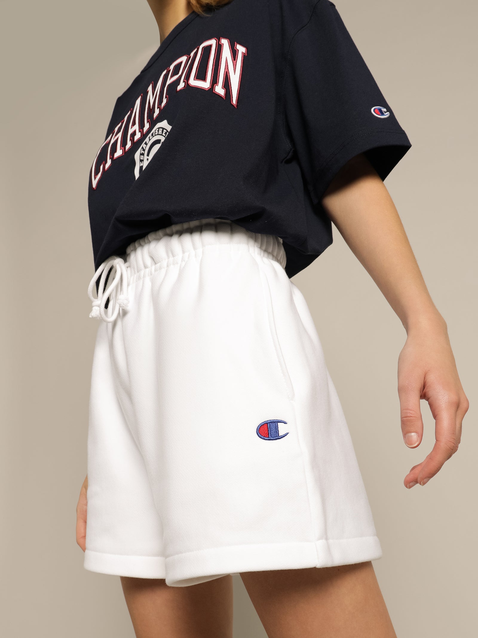 Champion Reverse Weave Shorts White Glue Store