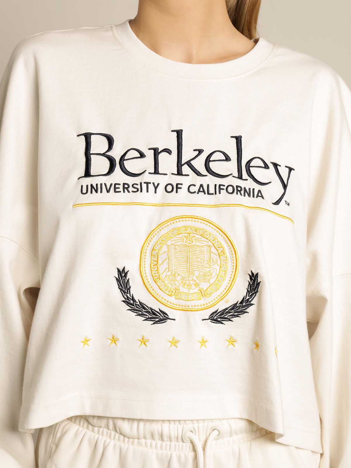 Berkley Primary Logo Long Sleeve T-Shirt in Vintage White