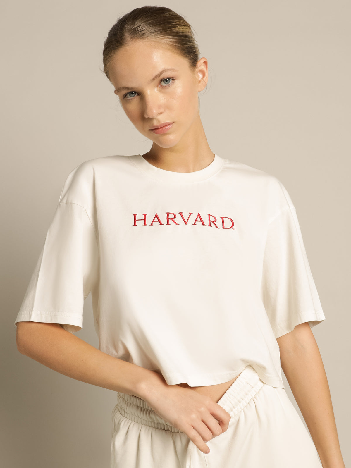 Harvard Primary Logo T-Shirt in Vintage White