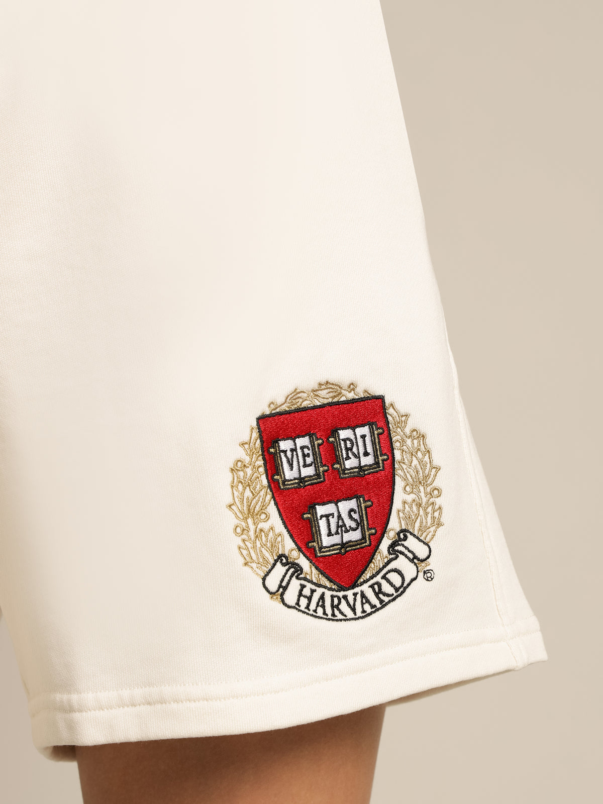 Harvard Primary Logo Shorts in Vintage White