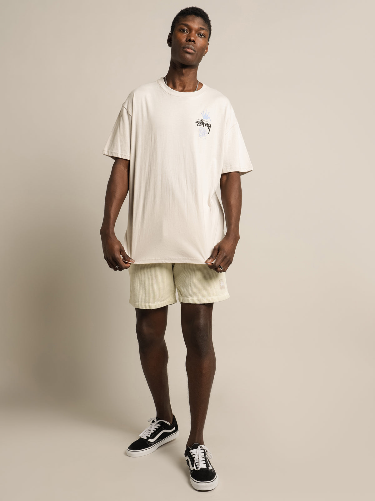 Global Roots 50/50 T-Shirt in White Sand