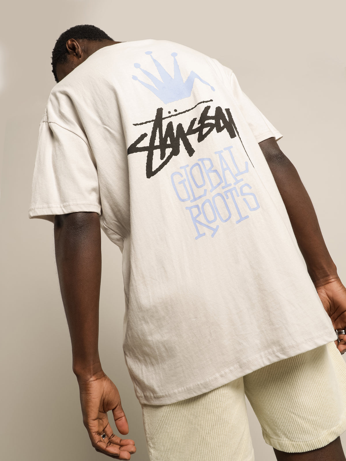 Global Roots 50/50 T-Shirt in White Sand