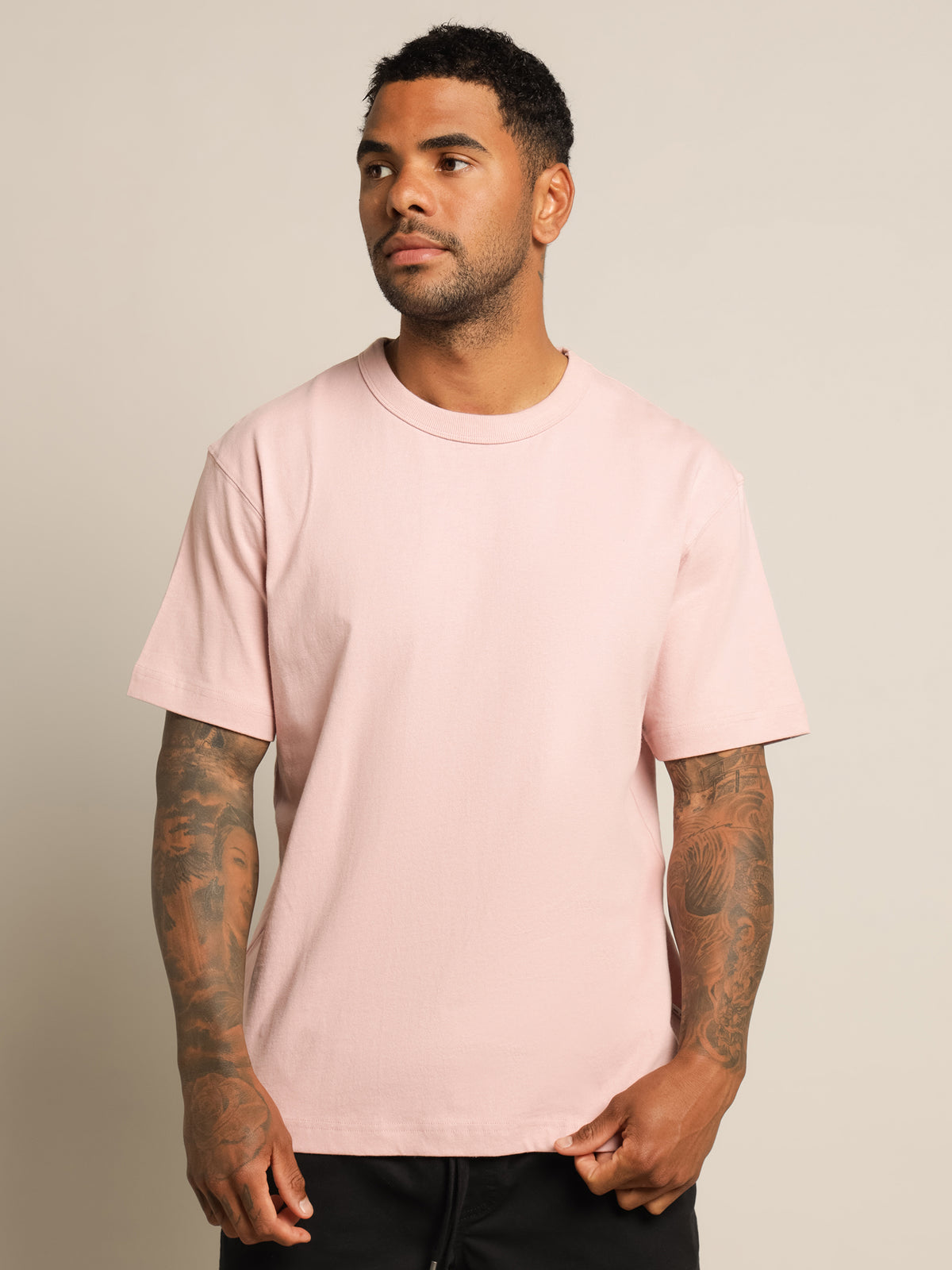 Heavyweight Crew T-Shirt in Pink