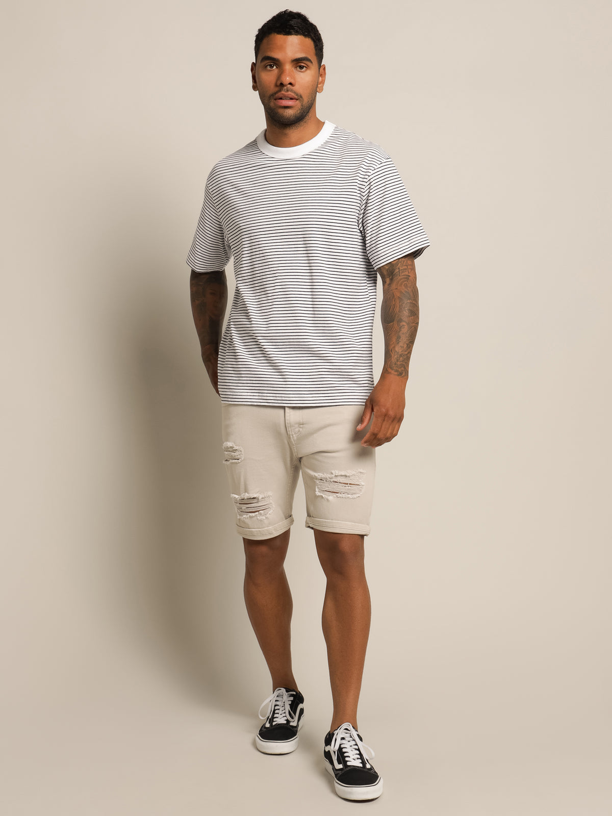 Article One Heavyweight Crew T-Shirt | White Stripe