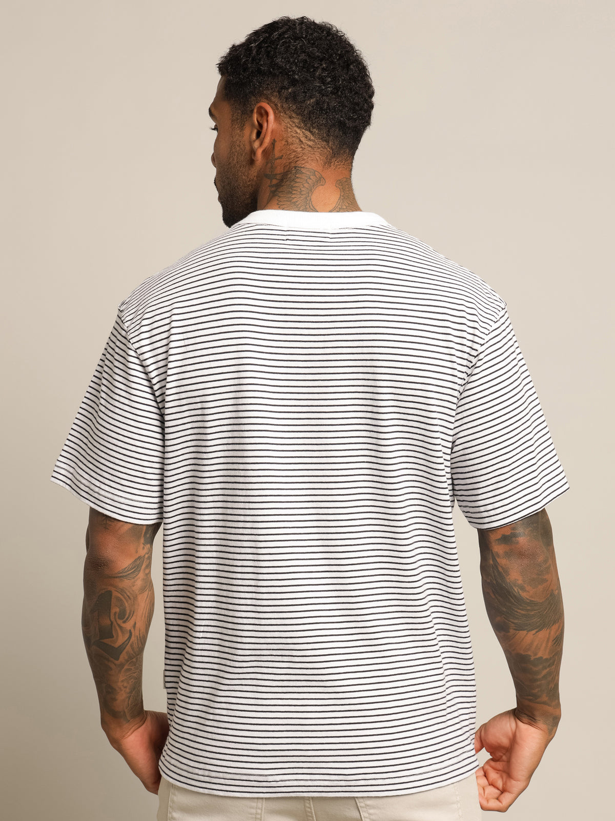 Article One Heavyweight Crew T-Shirt | White Stripe