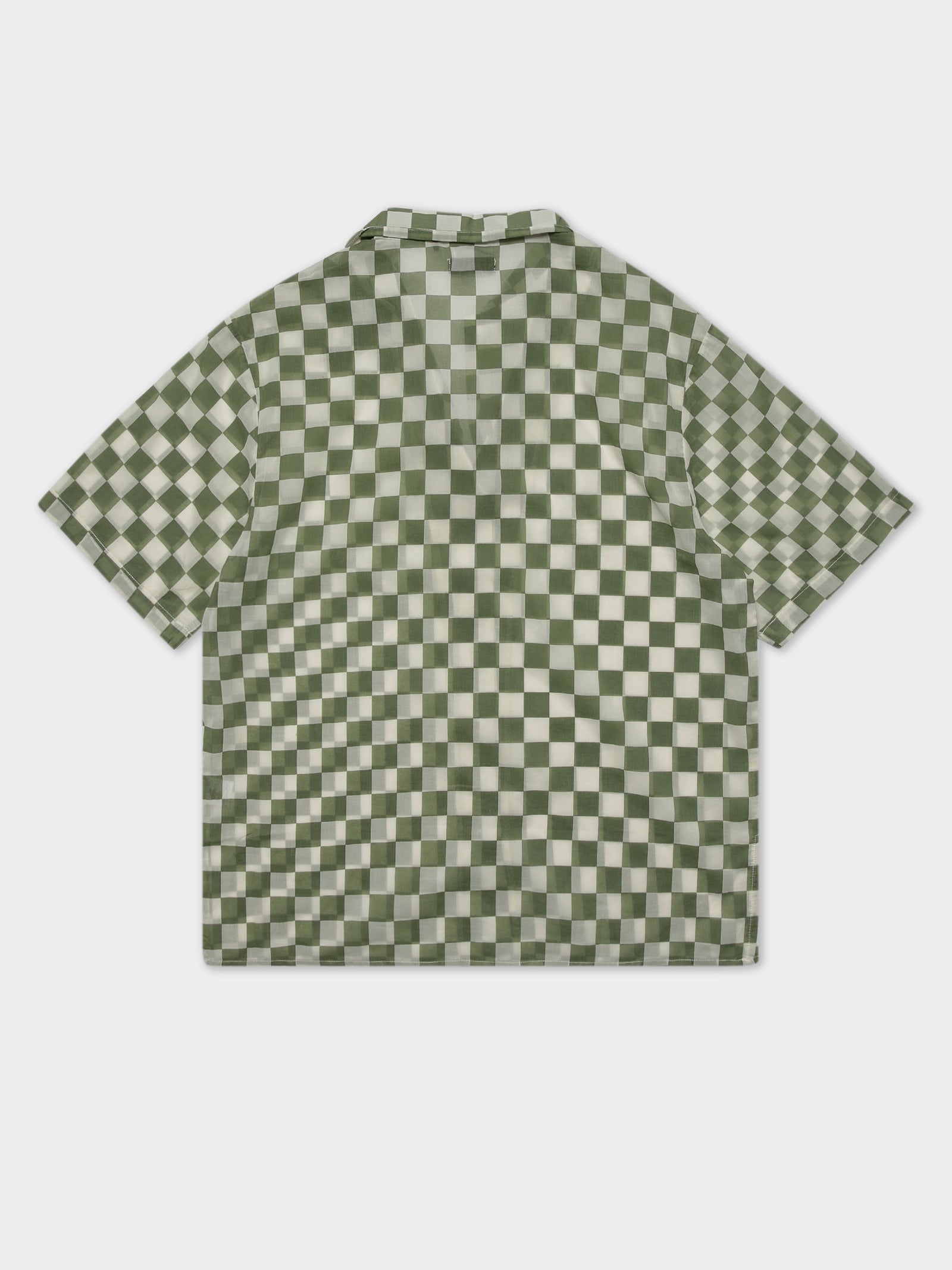 Aalto Slouch Shirt in Eucalyptus Green Check - Glue Store