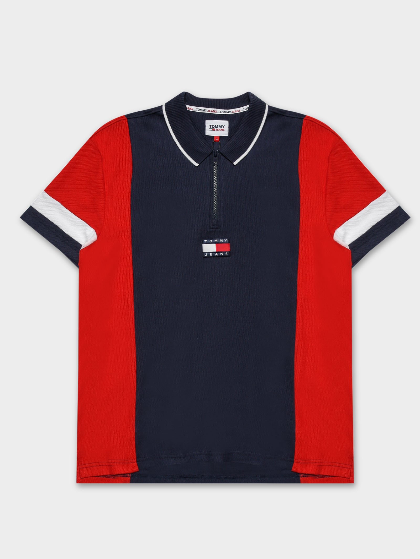 Relaxed Zip Colorblock Polo Shirt