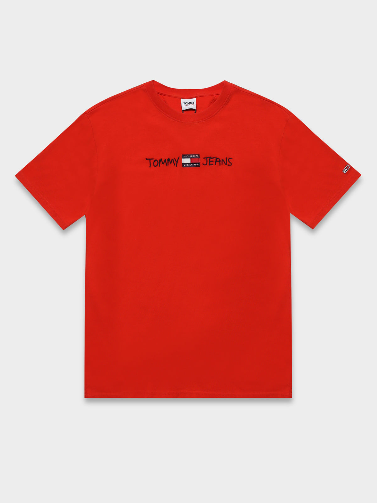 Linear Written Logo T-Shirt in Deep Crimson