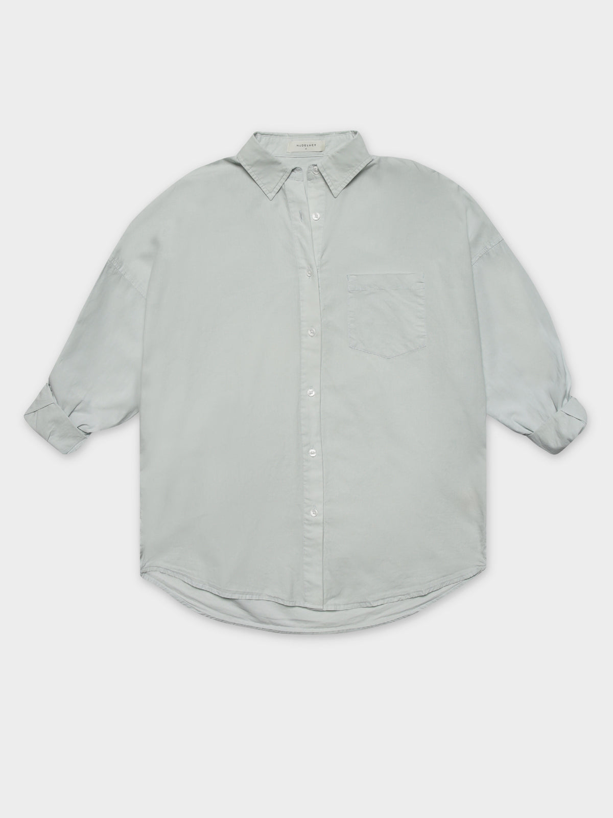 Naya Cotton Longline Shirt in Ice Blue