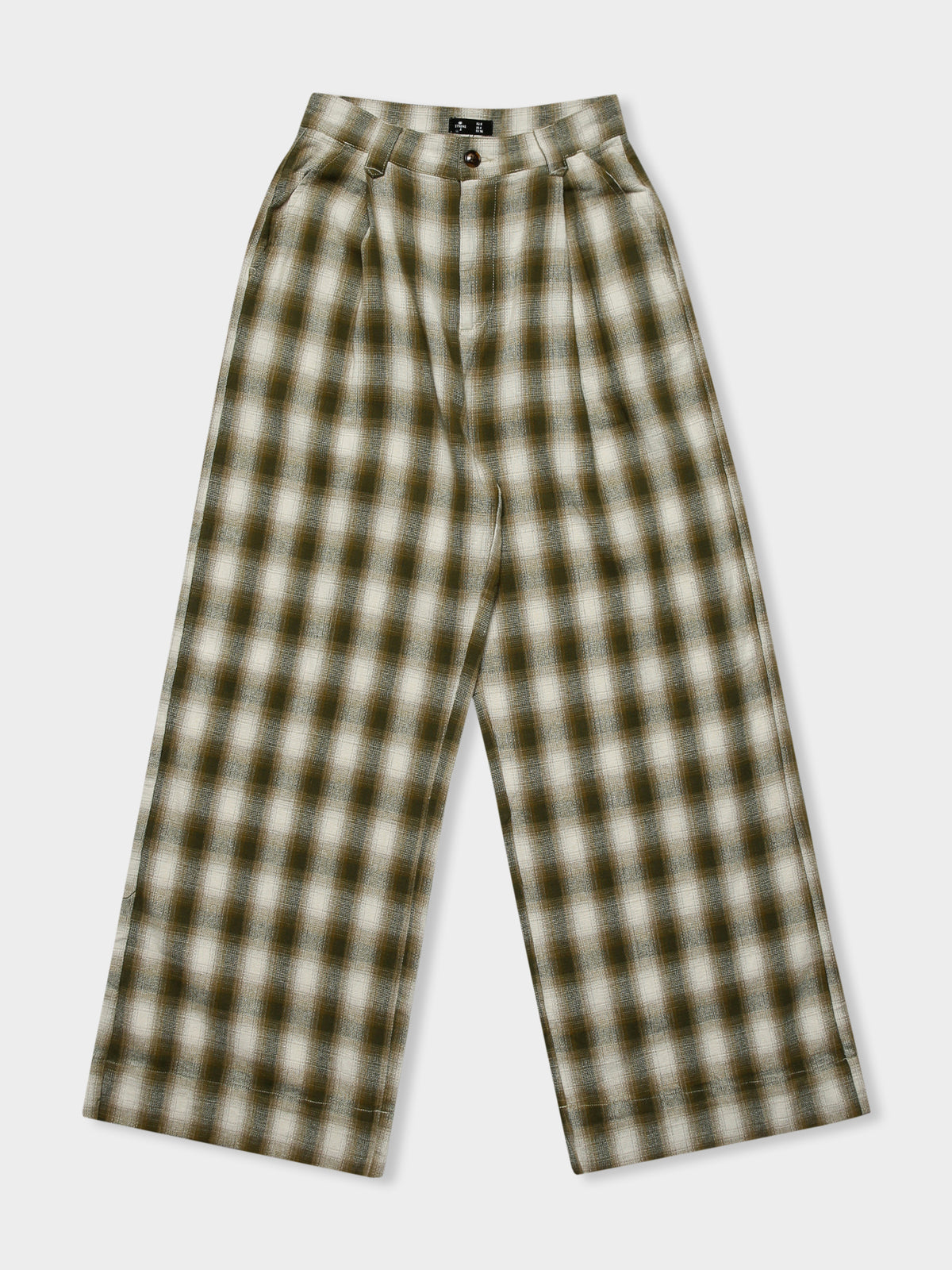 Angel Muse Pants in Dark Olive Check