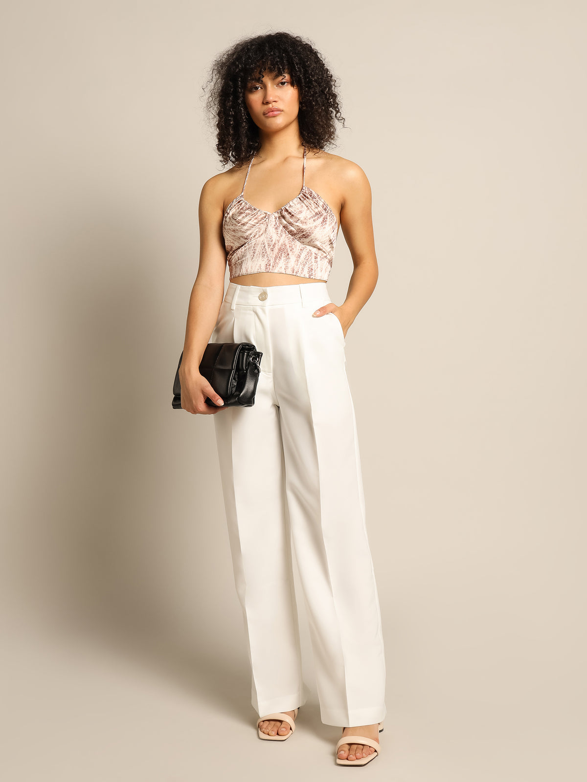 Claudia Longline Tailored Pants in White