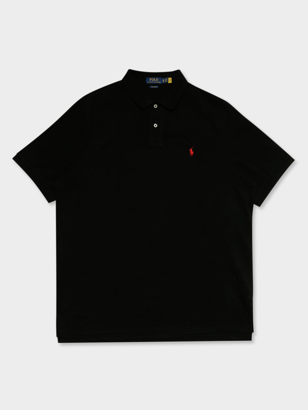 Classic Fit Mesh Polo in Black