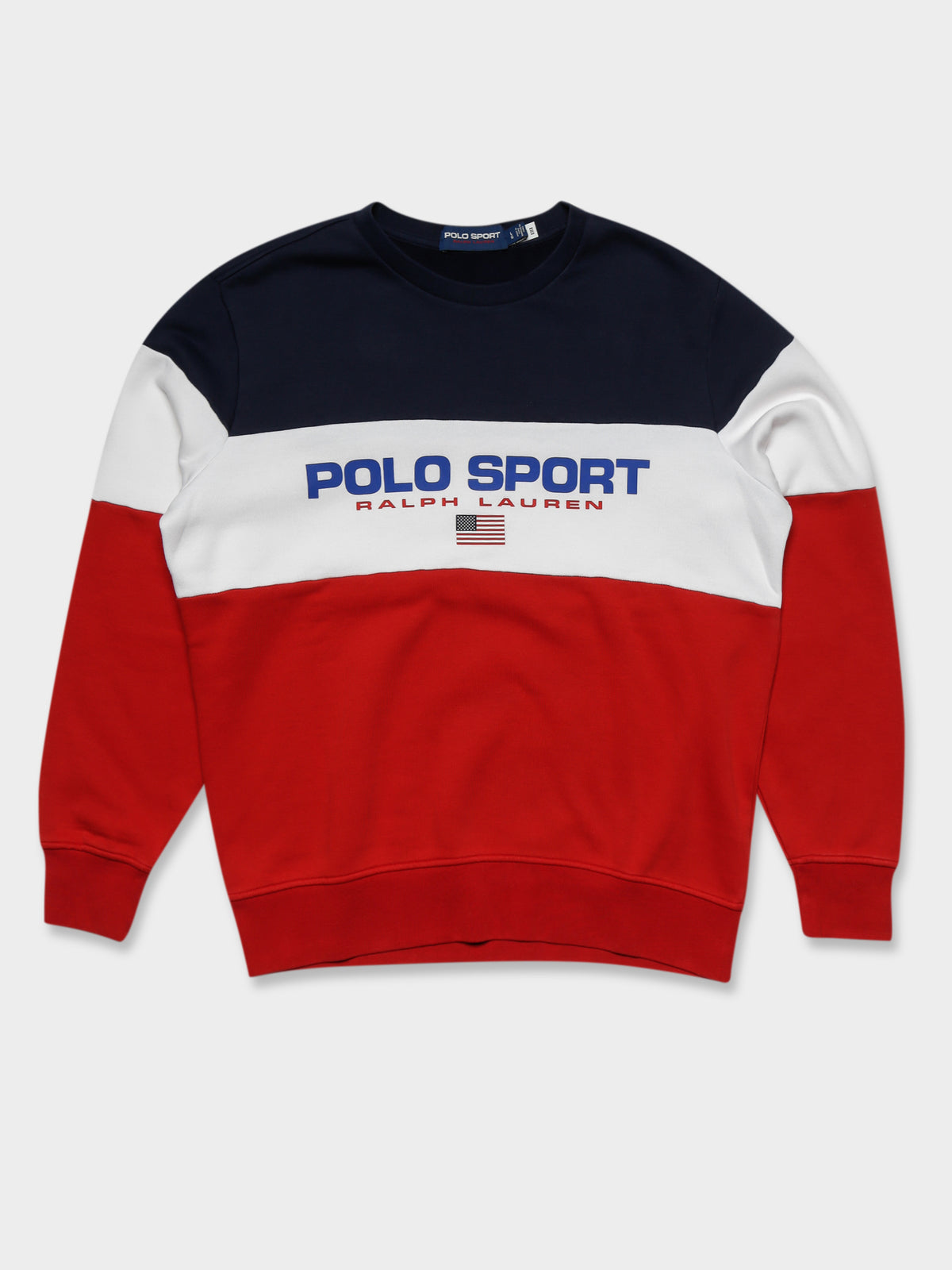 Polo Sport Tricolore Crew Sweat in Red Multi