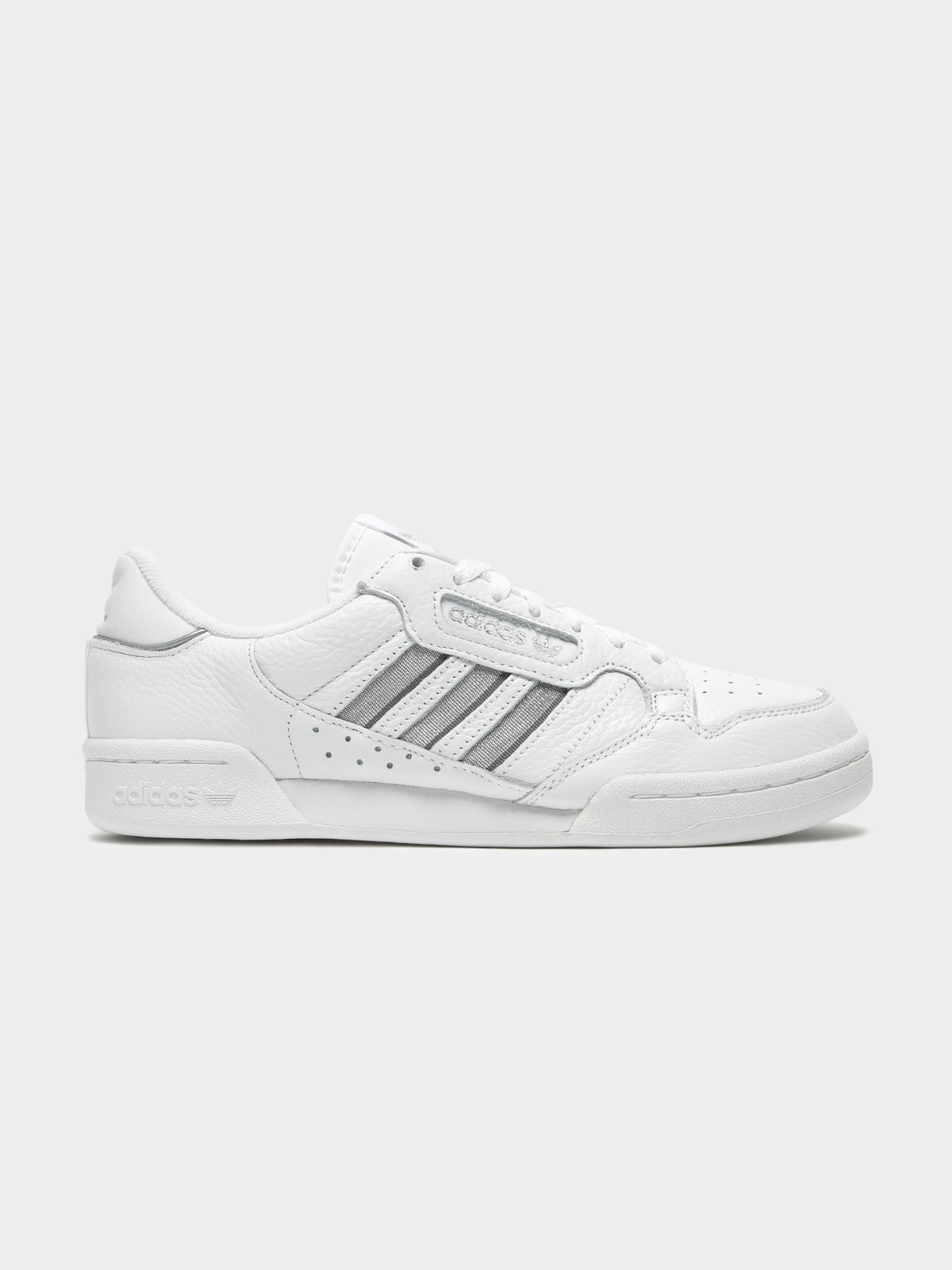 Womens Continental 80 Sneaker in White &amp; Silver