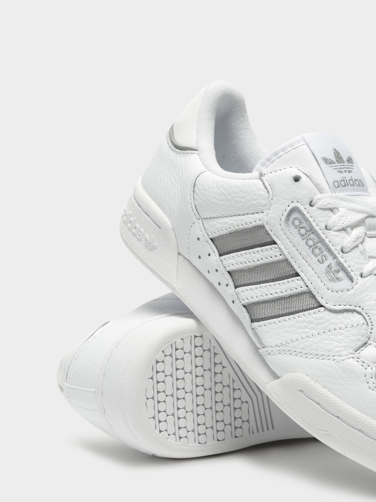 Womens Continental 80 Sneaker in White &amp; Silver