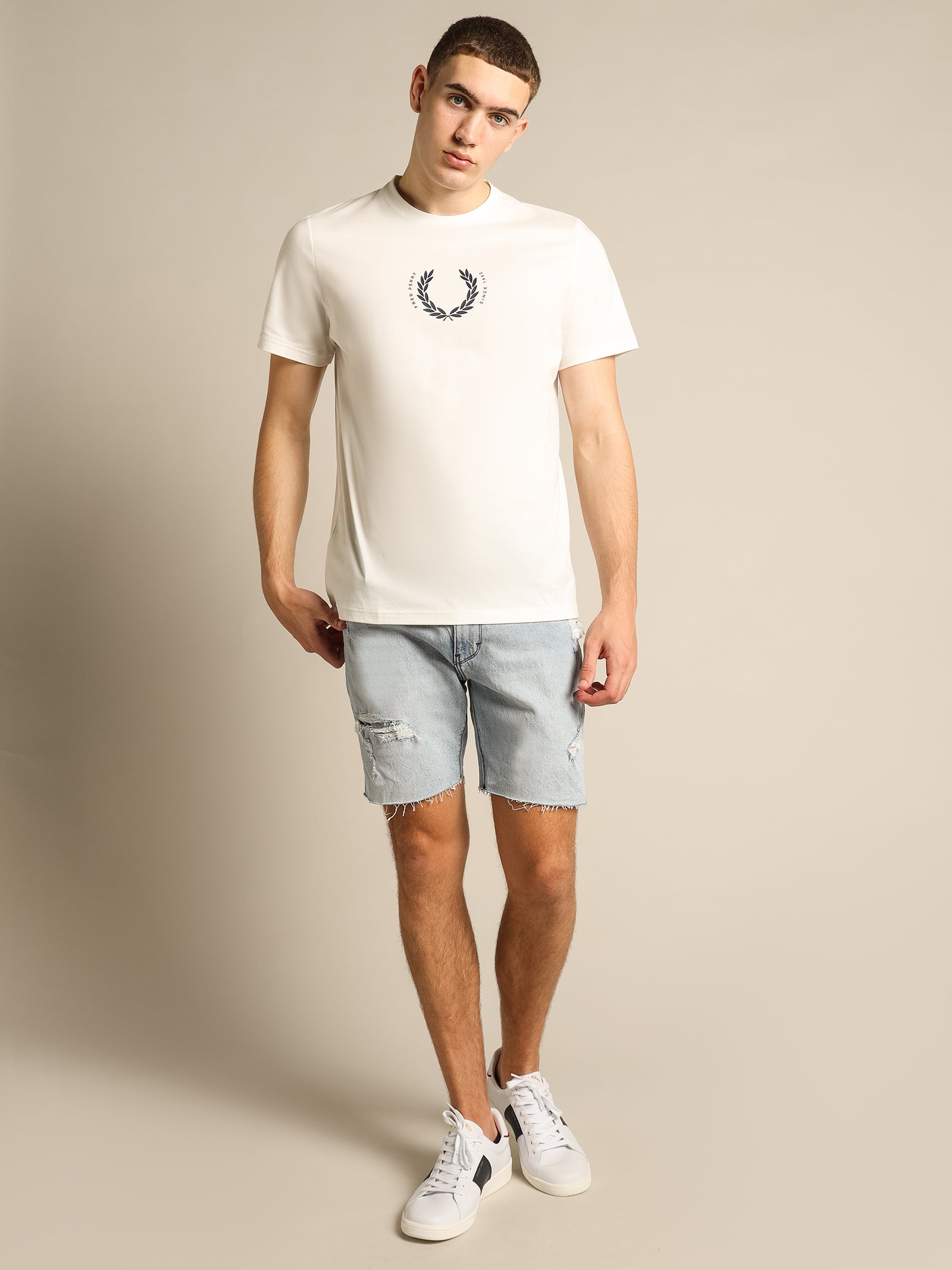 Dropped Skinny Denim Shorts