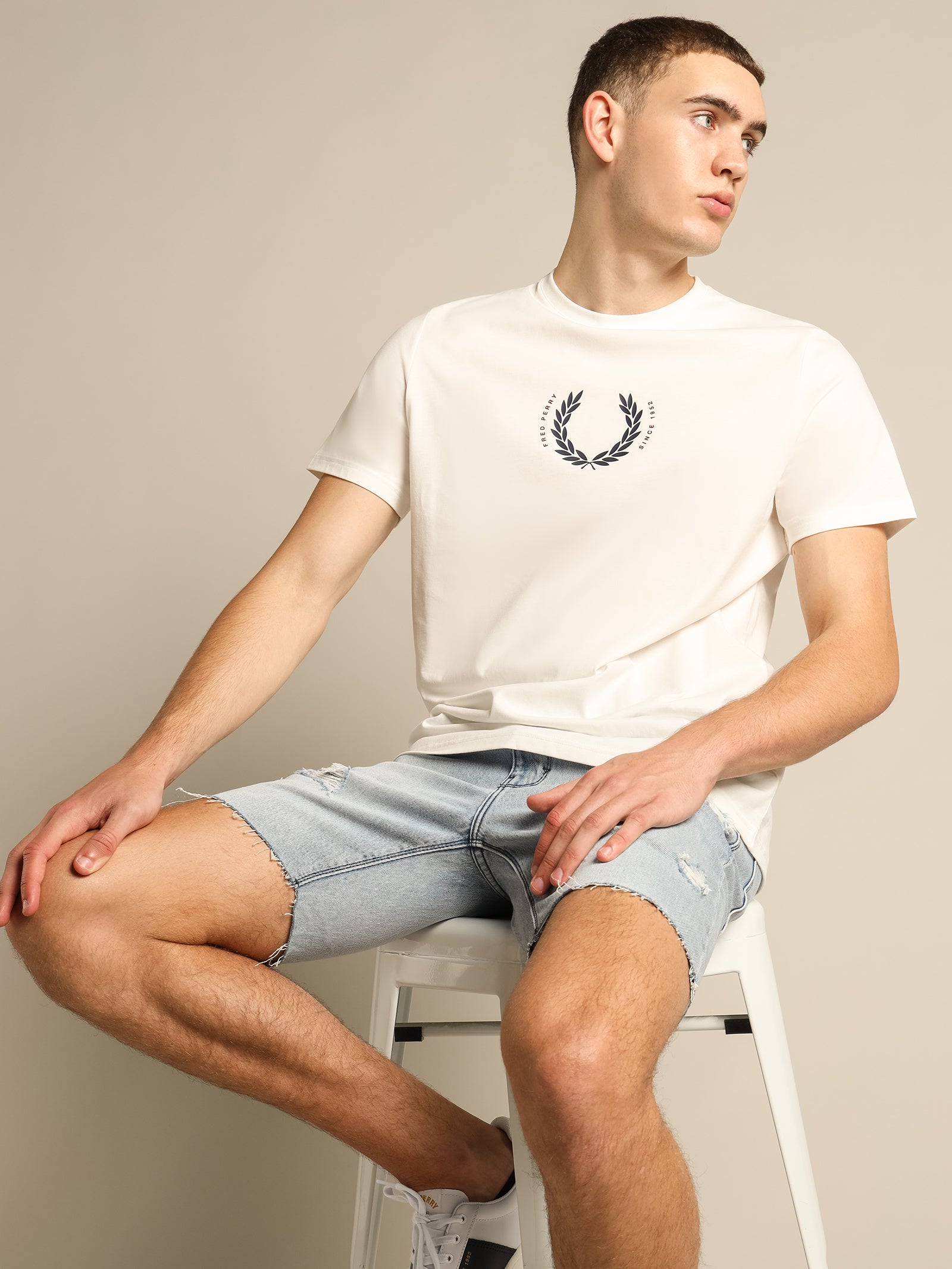 Dropped Skinny Denim Shorts