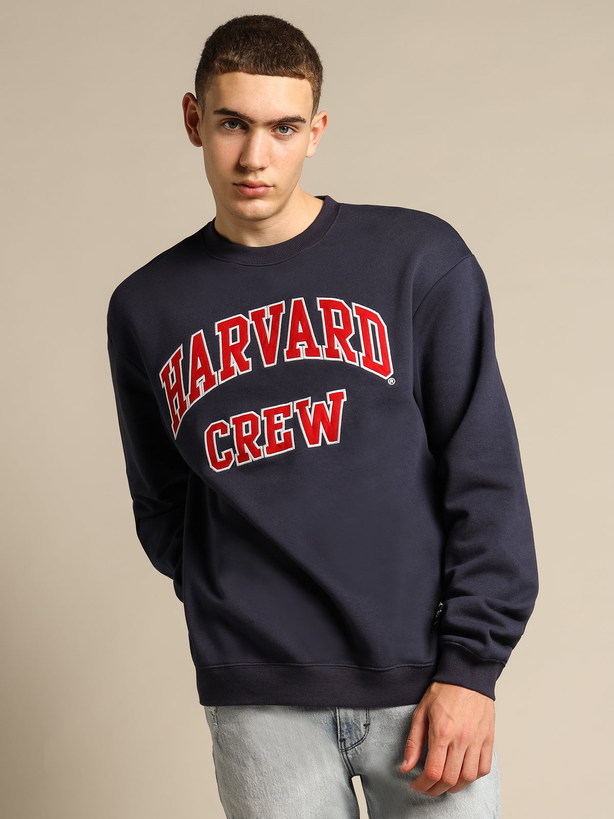 Harvard College Crew Fleece in Navy