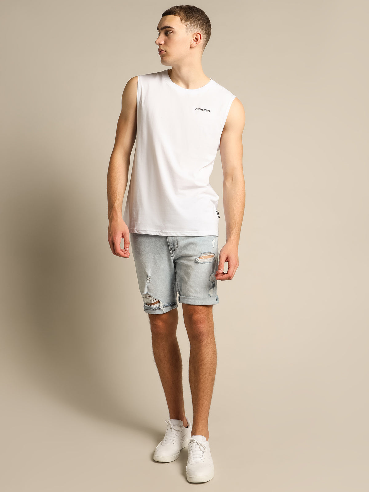 Henleys Vice Muscle Shirt | White