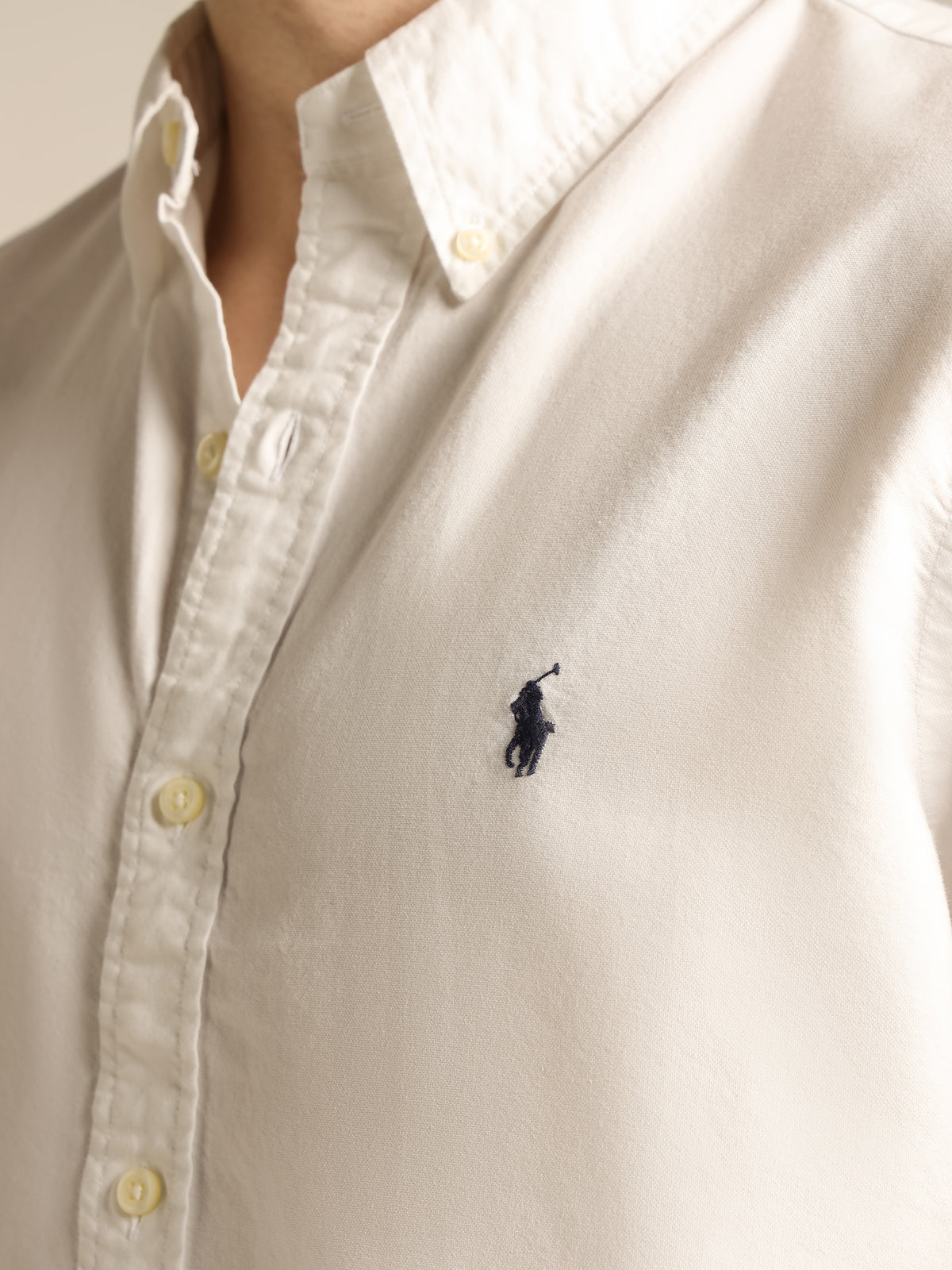 Custom Fit Oxford Shirt in White