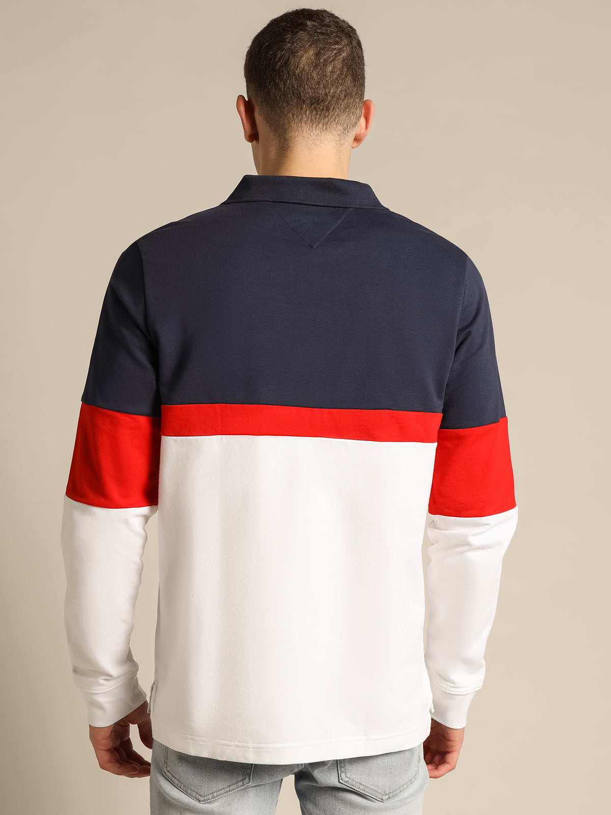 Colorblock Polo Shirt in Twilight Navy