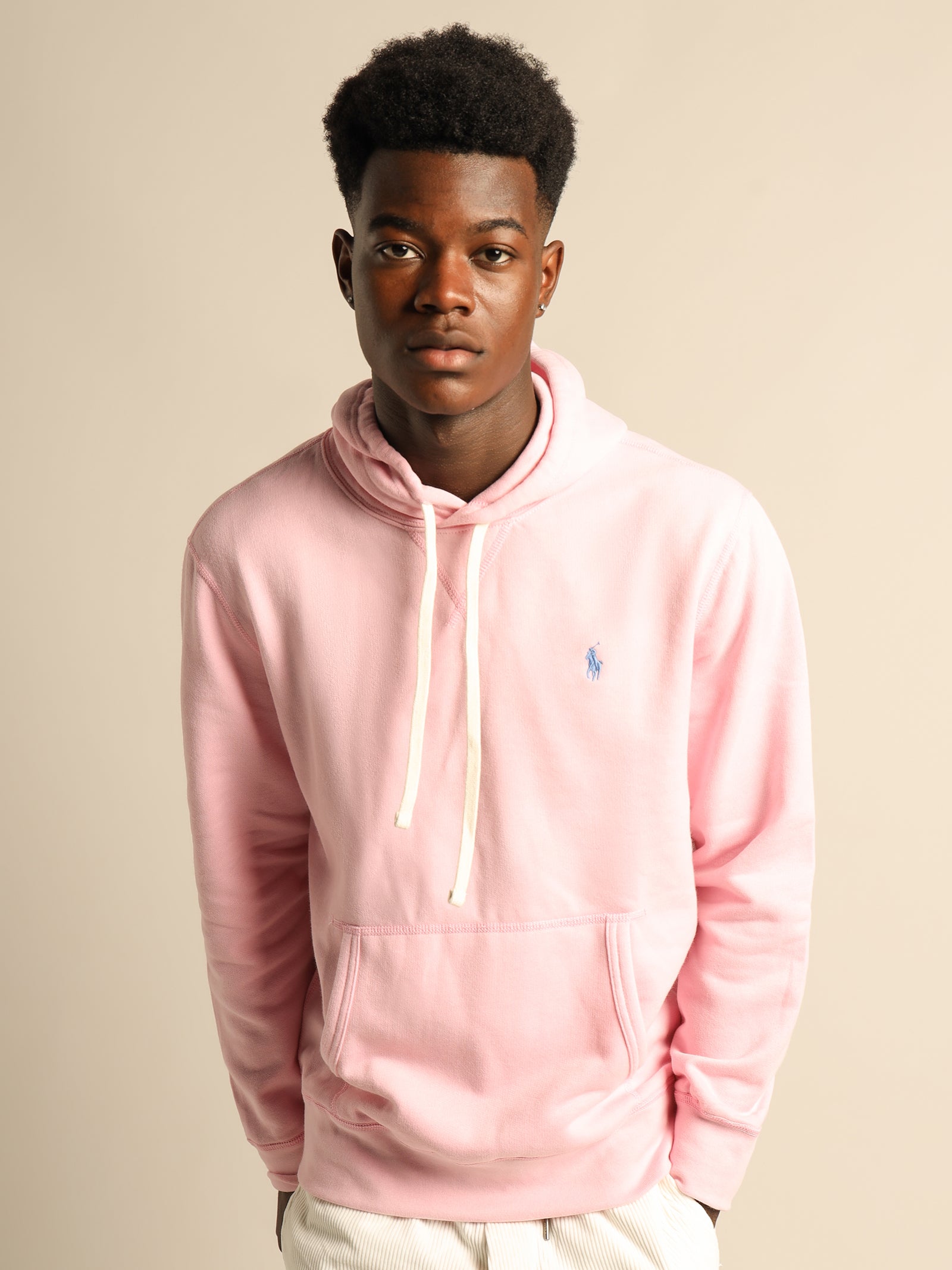 Womens Hoodies Mens Pink Pony Fleece Hoodie Pink Polo