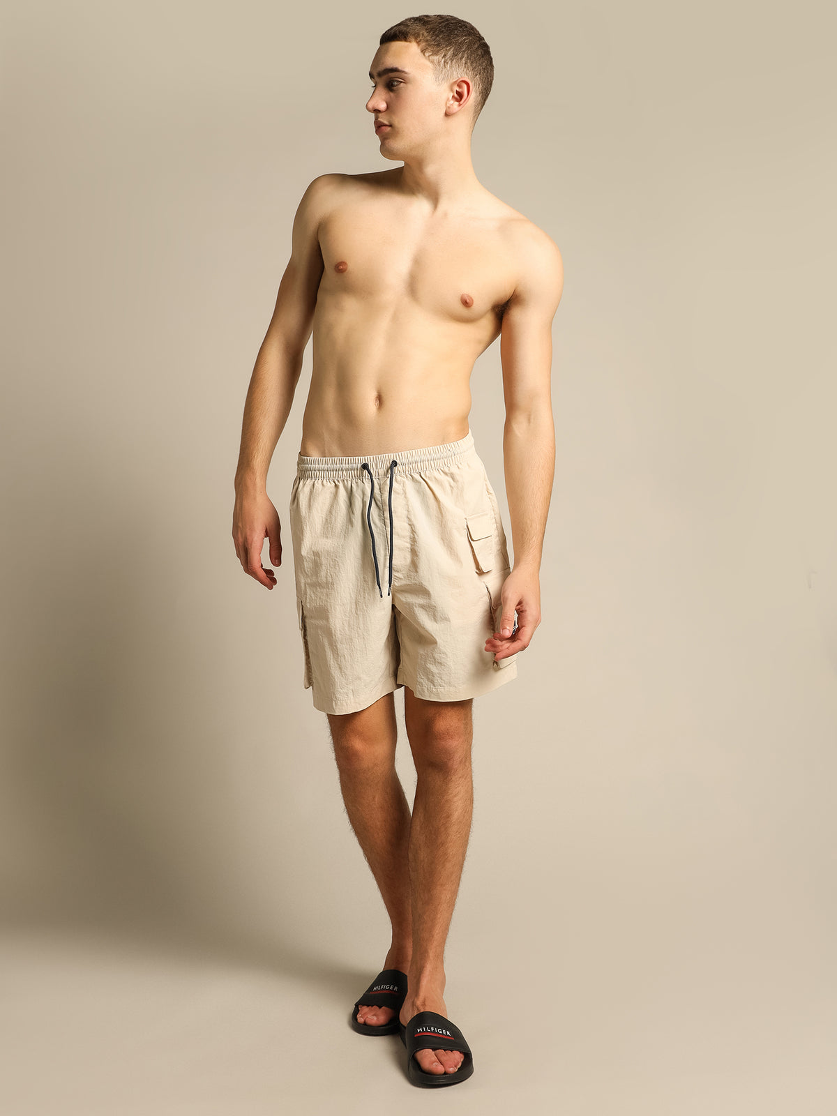 Tommy Hilfiger Novelty Cargo Beach Shorts | Stone