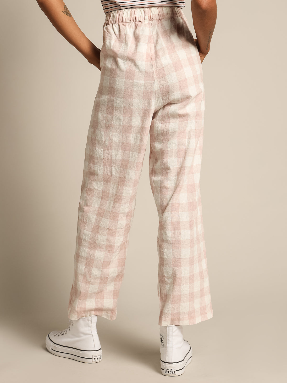 Marion Check Pants in USA Pink