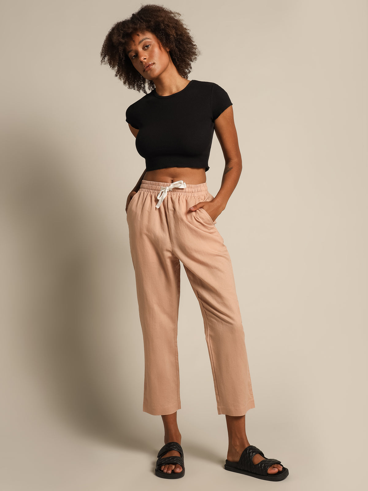 Classic Linen Pants in Clay