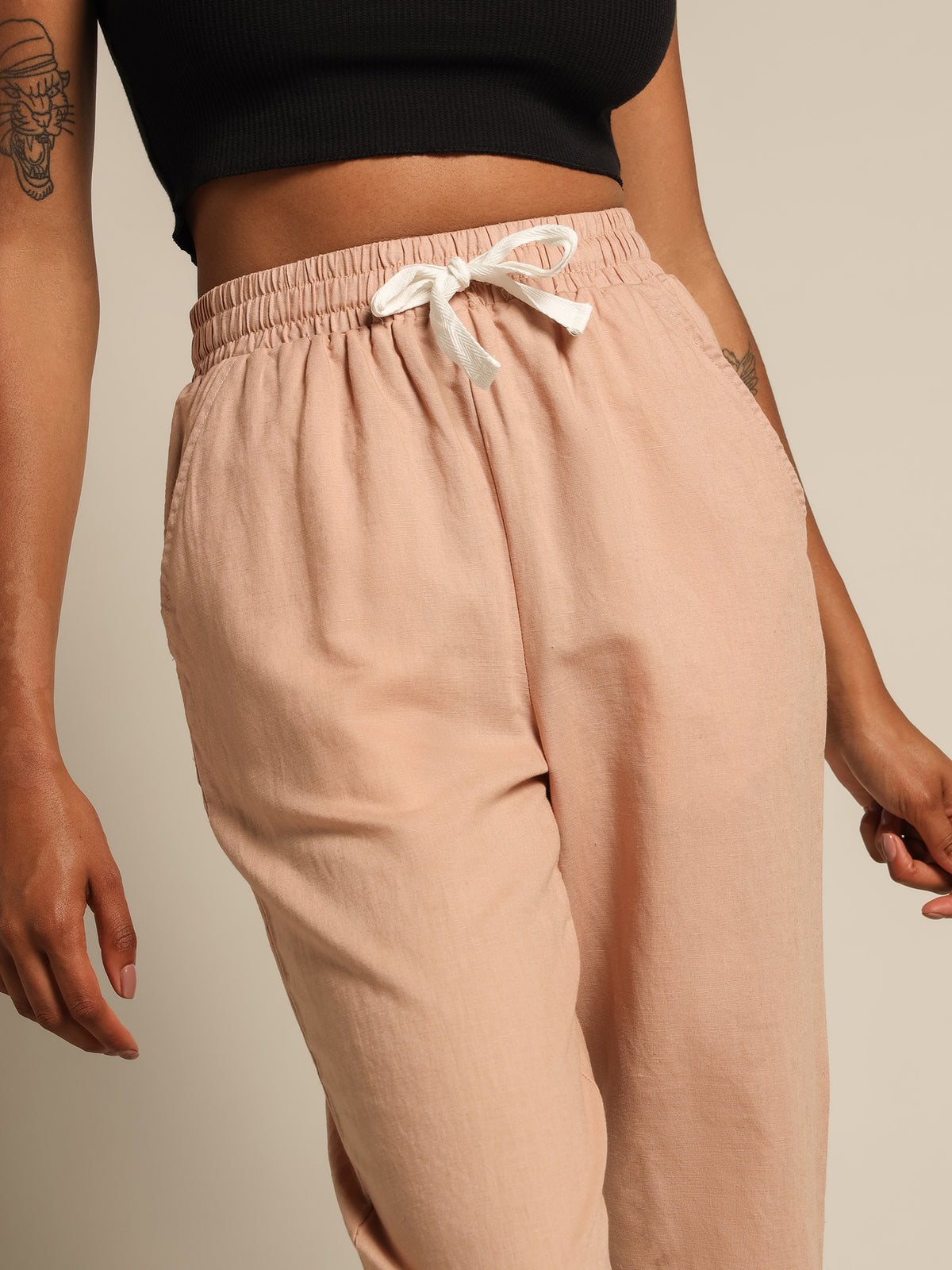 Classic Linen Pants in Clay