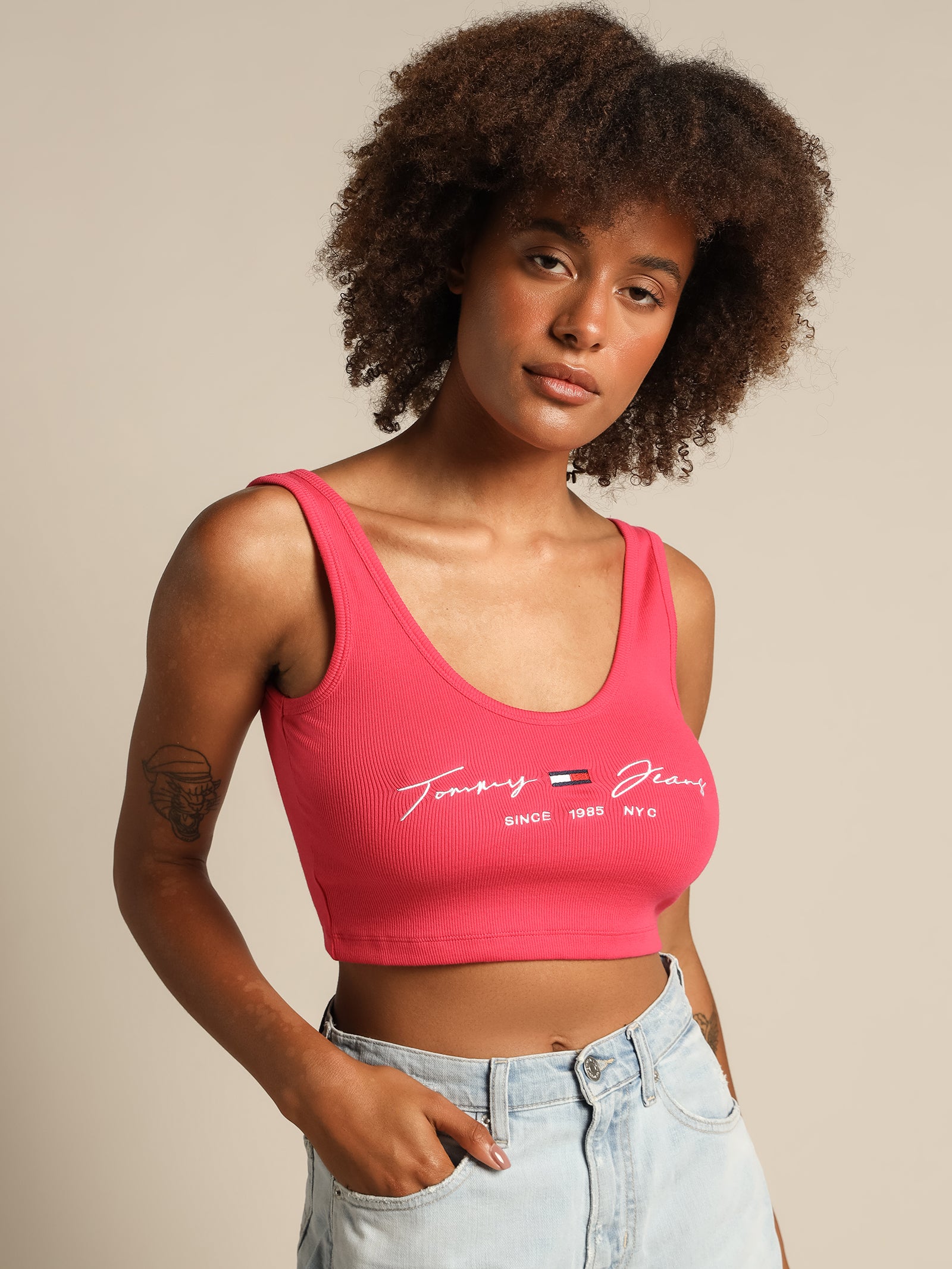 Script Linear Rib Top