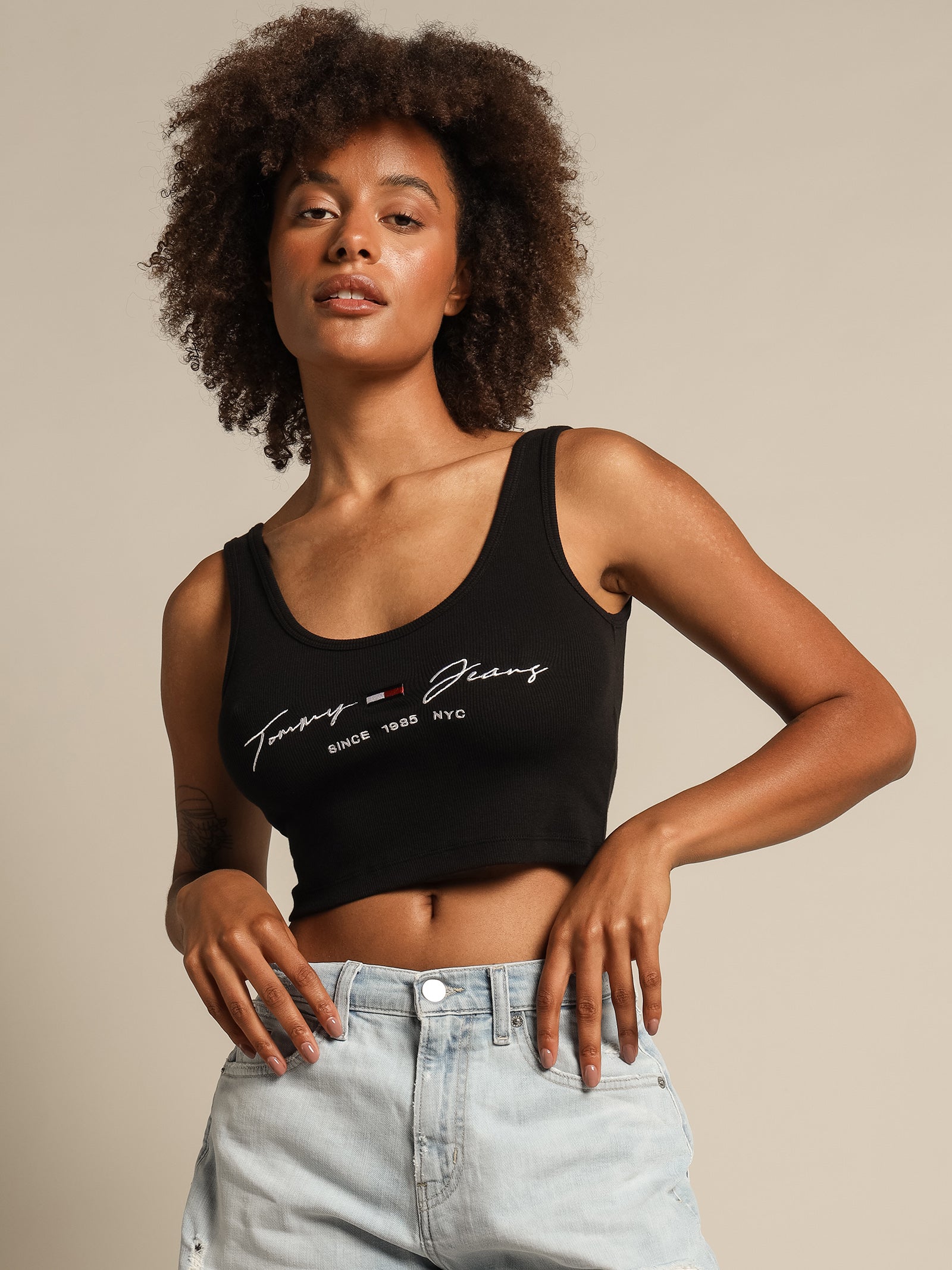 Script Linear Rib Top