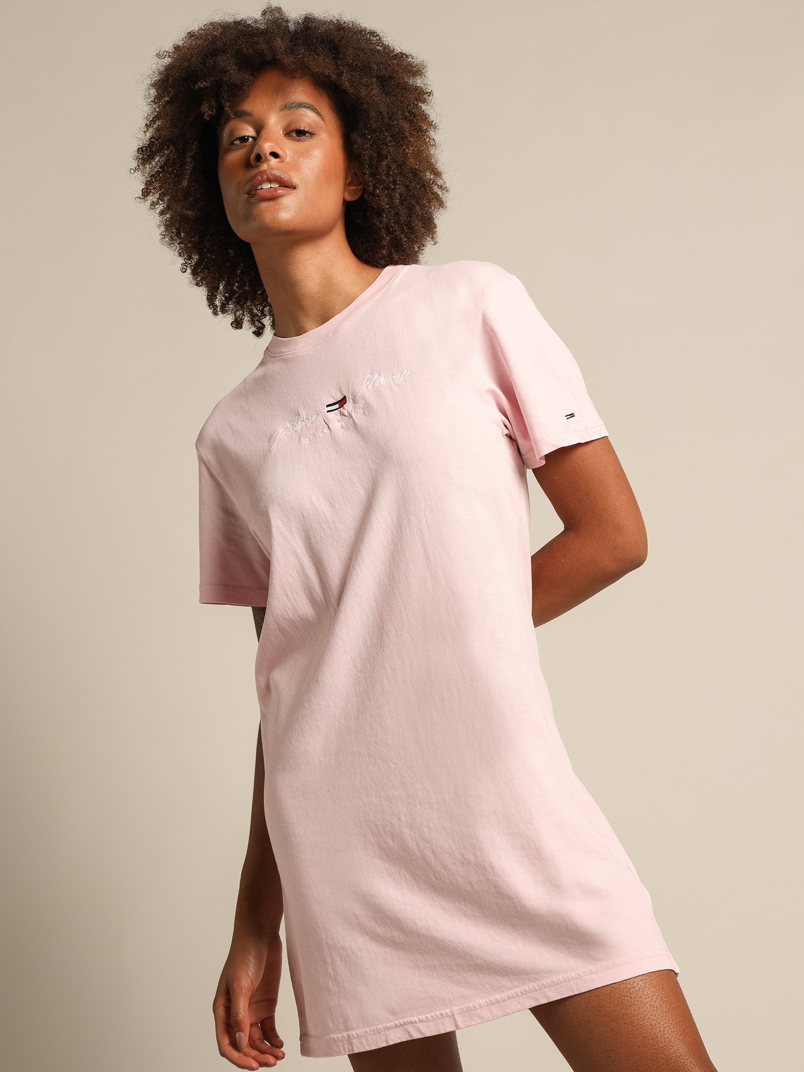 Pink Tommy Hilfiger Shirts Dress Pastel T-Shirt Dress