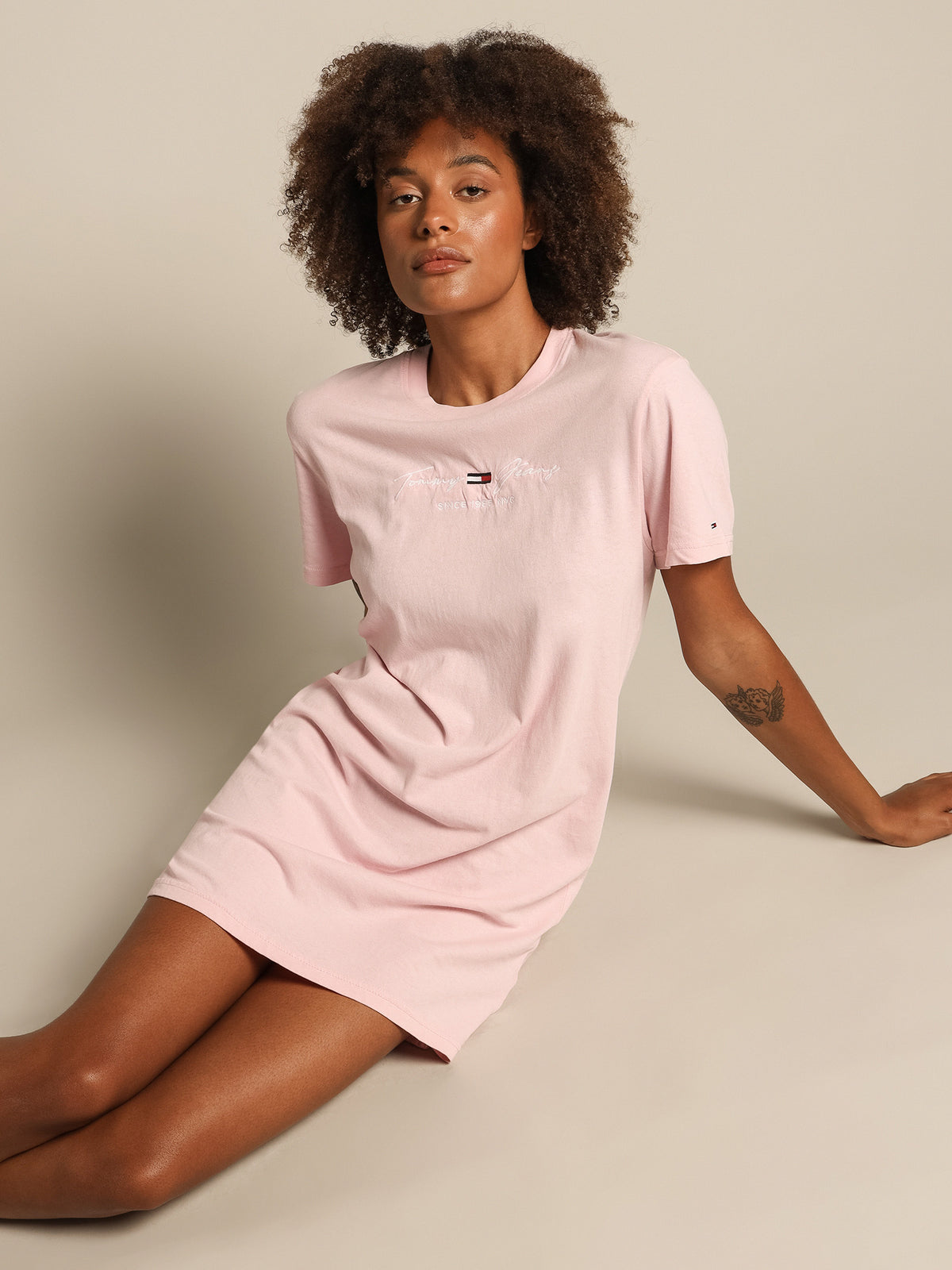 Pastel T-Shirt Dress in Romantic Pink