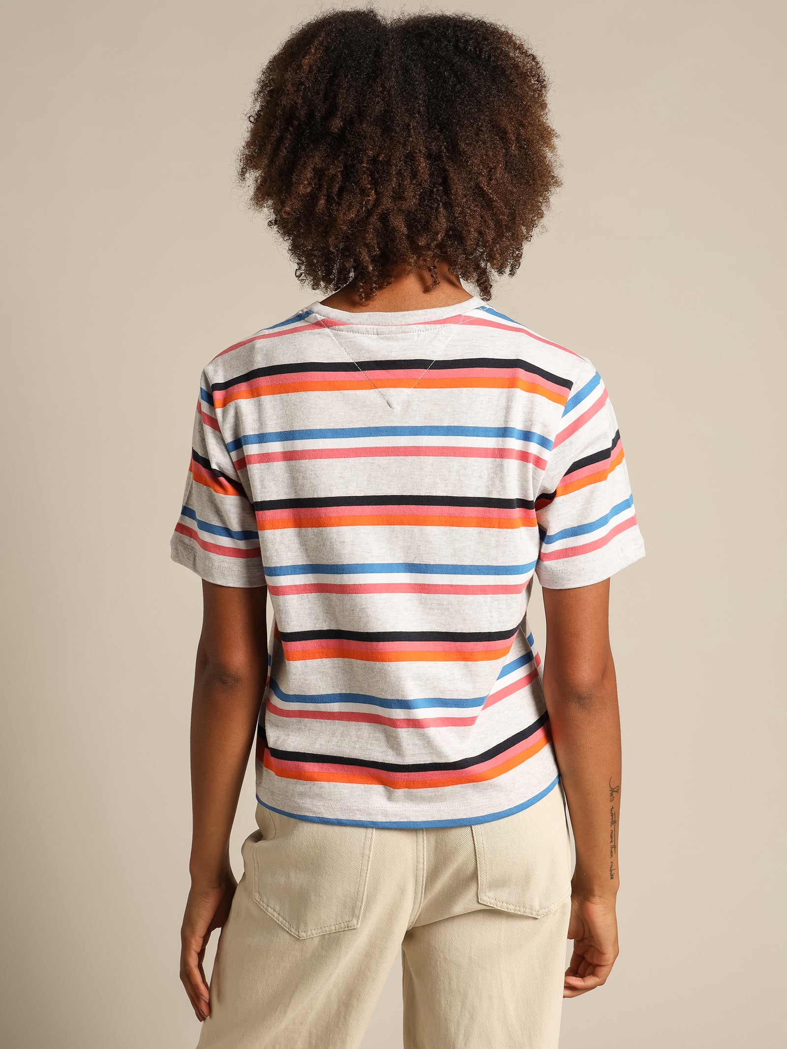 Boxy Crop Stripe T-Shirt