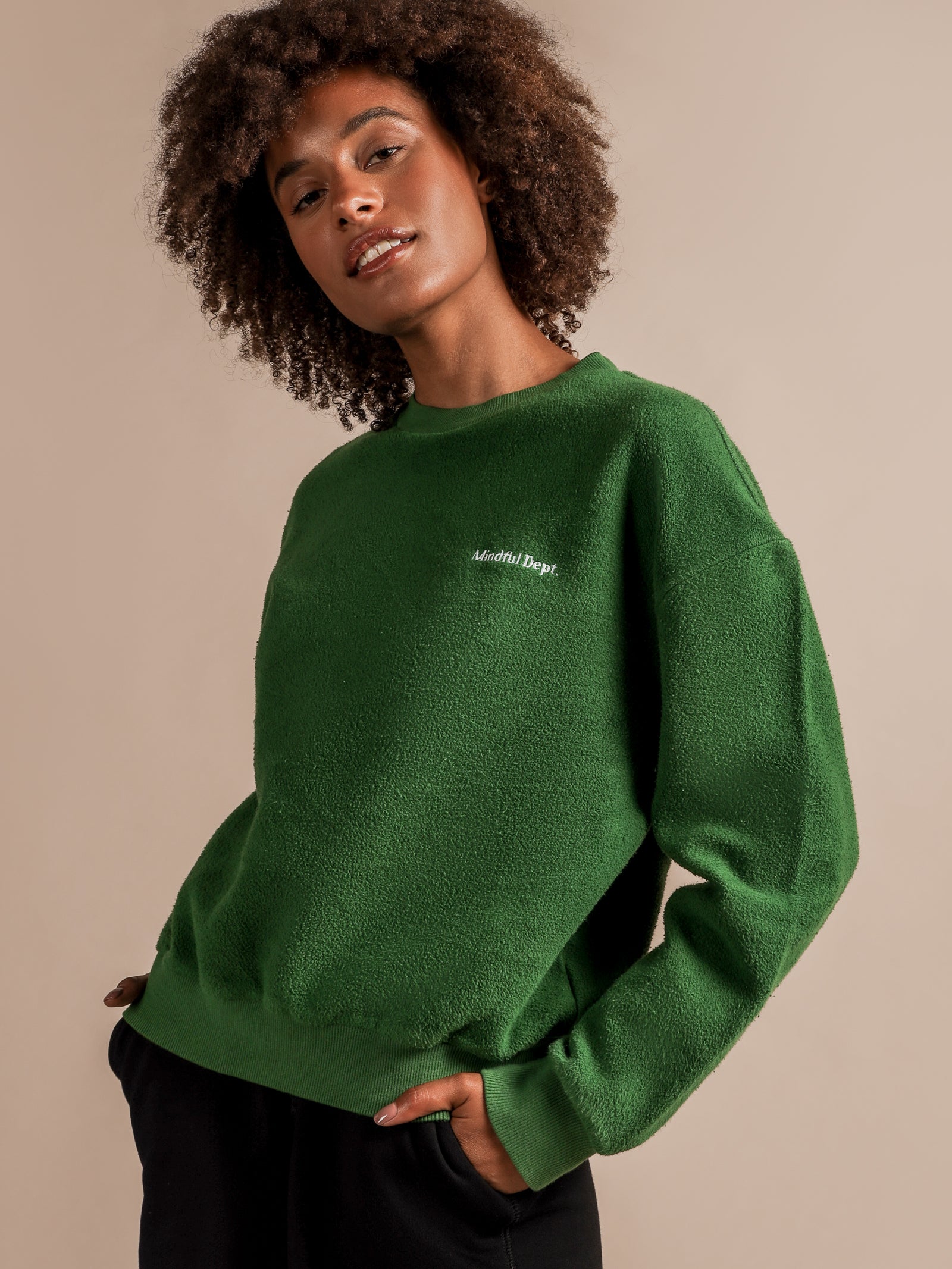 Reverse Logo Sweater in Green
