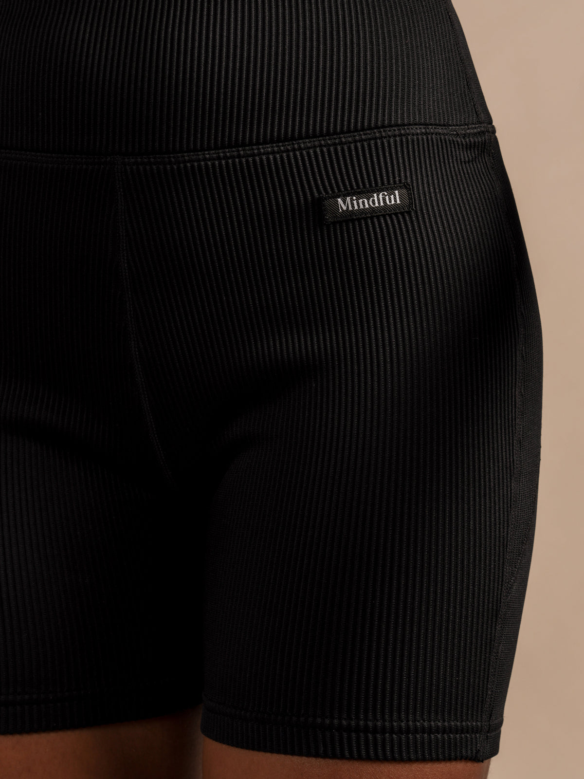 Ribbed Comfort Bike Shorts in Black