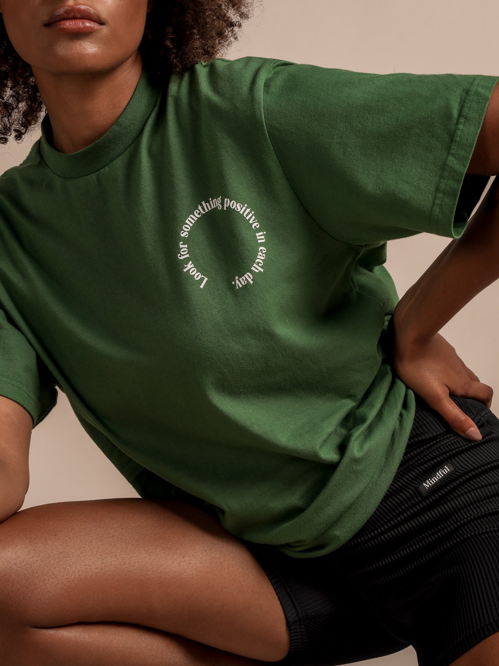 Positive Relaxed-Fit T-Shirt in Green