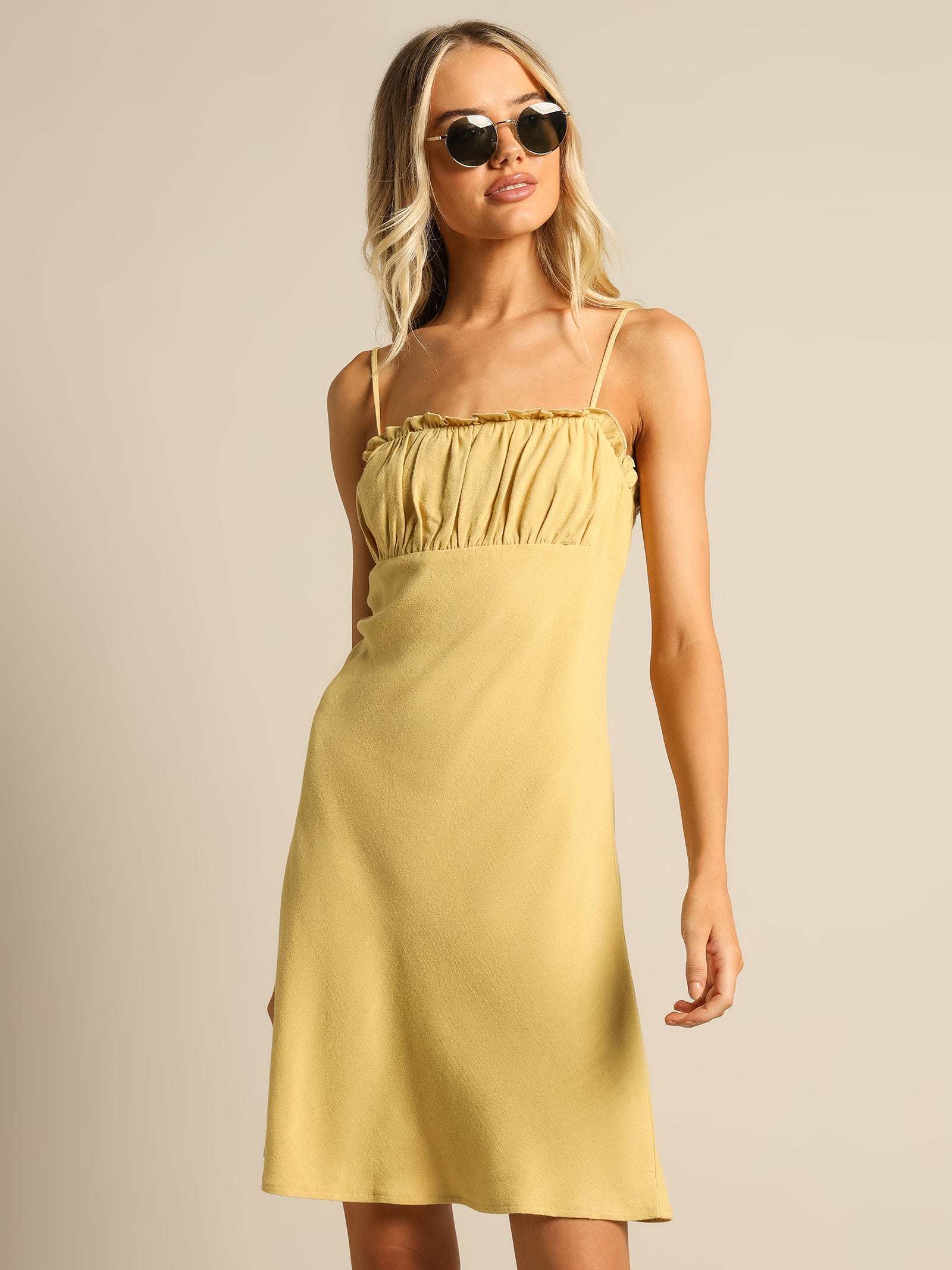 Celia Mini Dress in Lemon