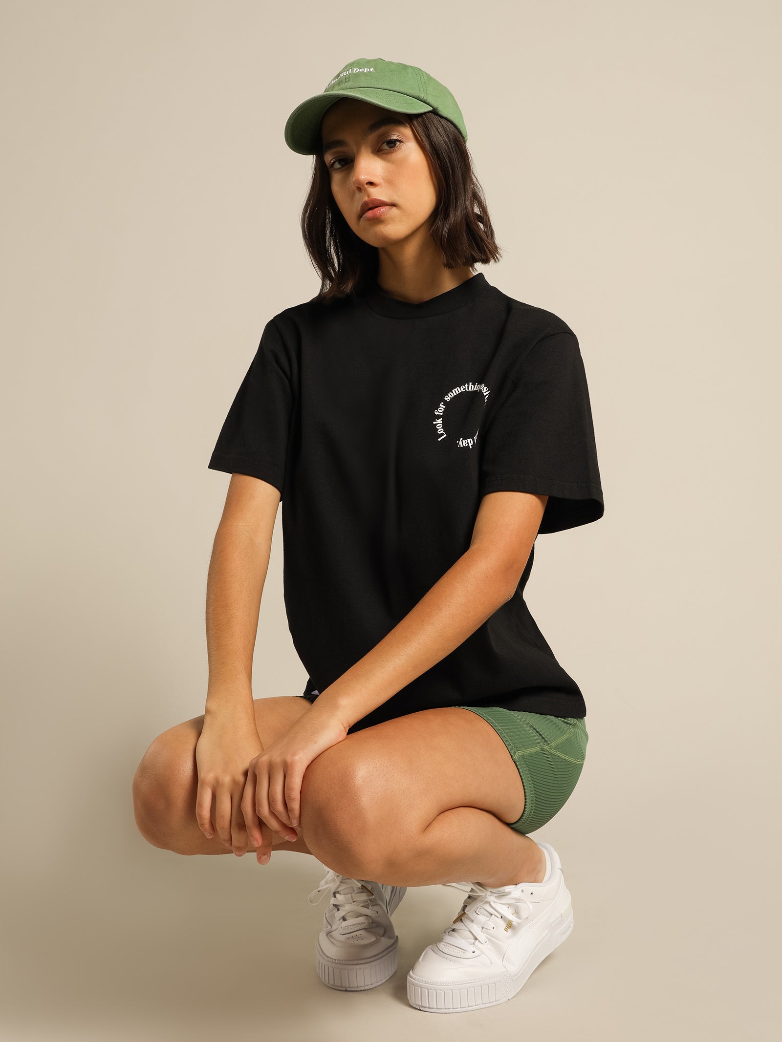 Positive Relaxed-Fit T-Shirt in Black