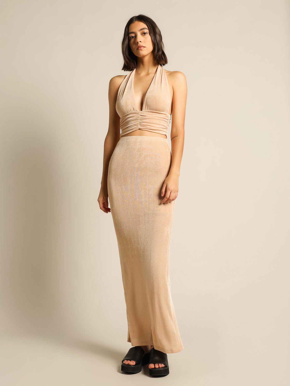 First Mse Talia Halter Top | Nude