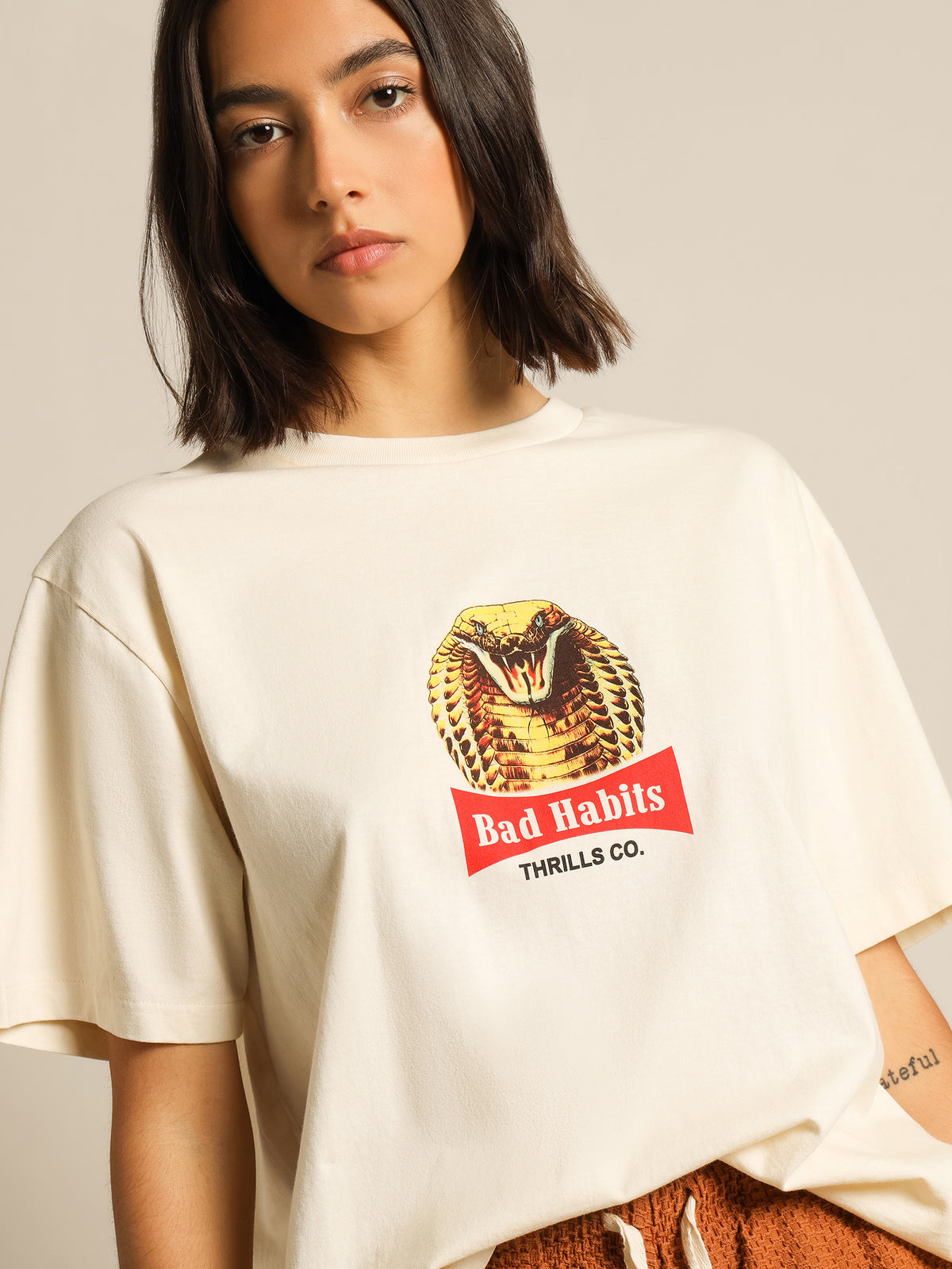 King Habits Merch Fit T-Shirt in Heritage White