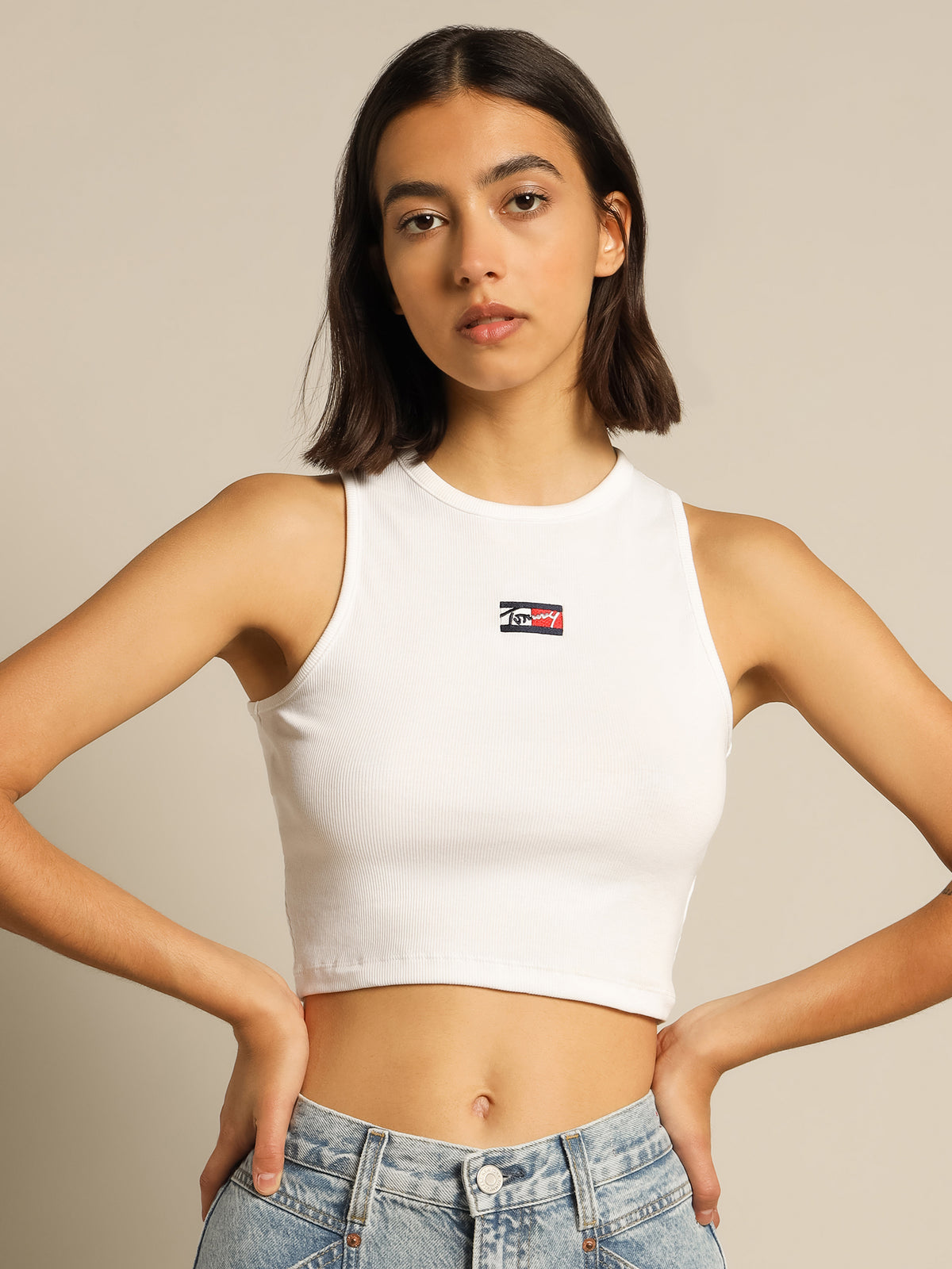 Tiny Tommy Crop Tank in White