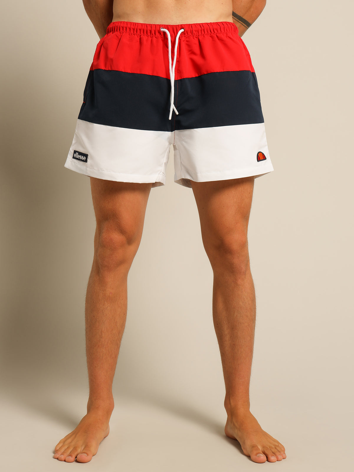 Cielo Swim Shorts in Red Navy &amp; White