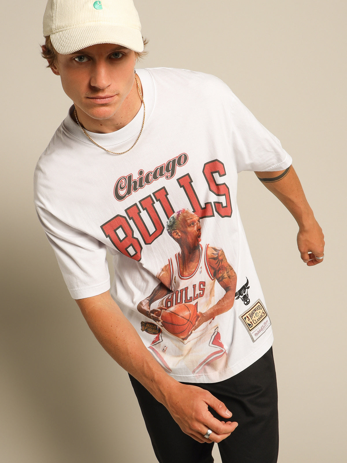 Chicago Bulls Dennis Rodman T-Shirt in White