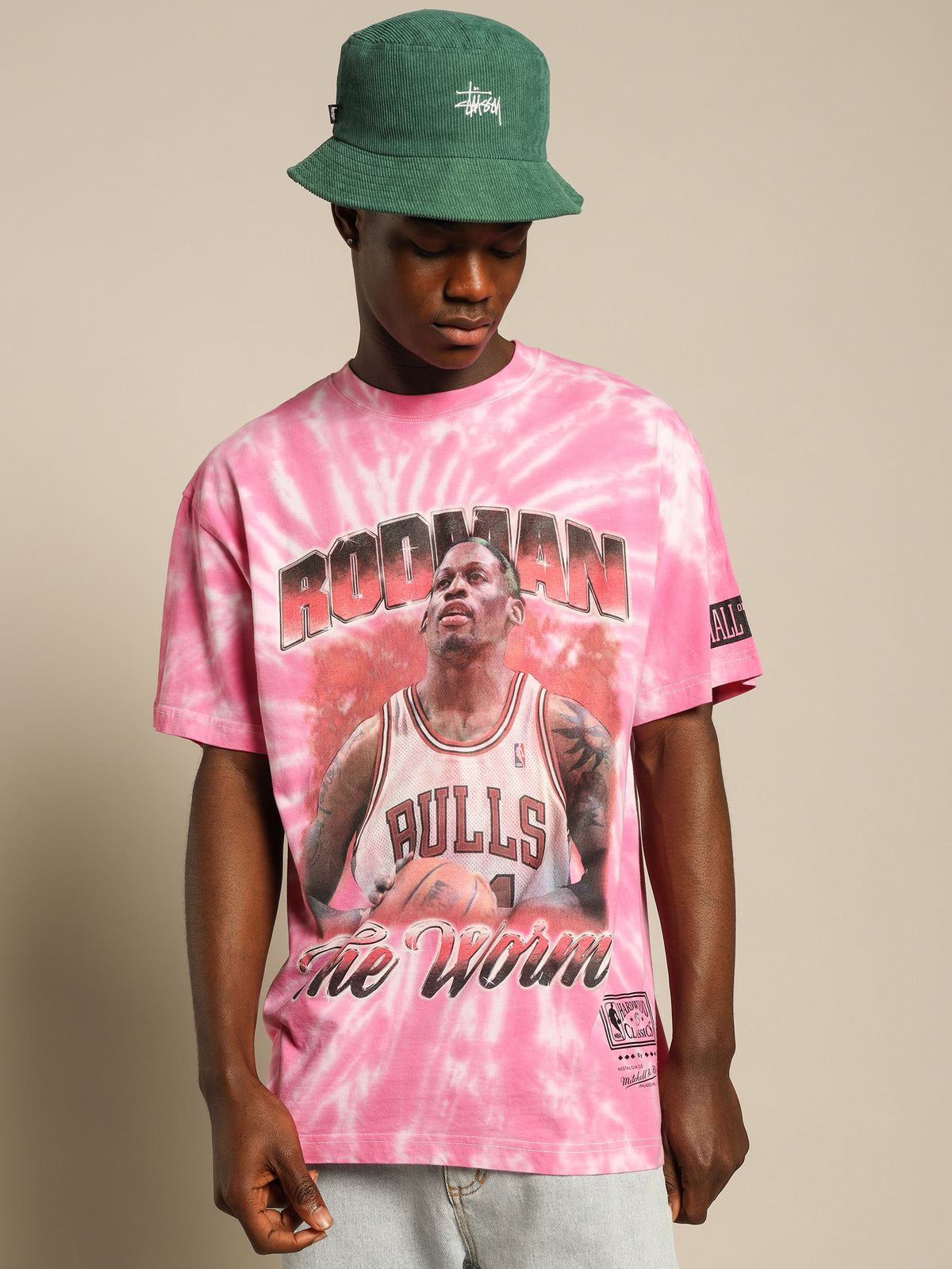 Dennis Rodman T-Shirt in Rose Tie Dye