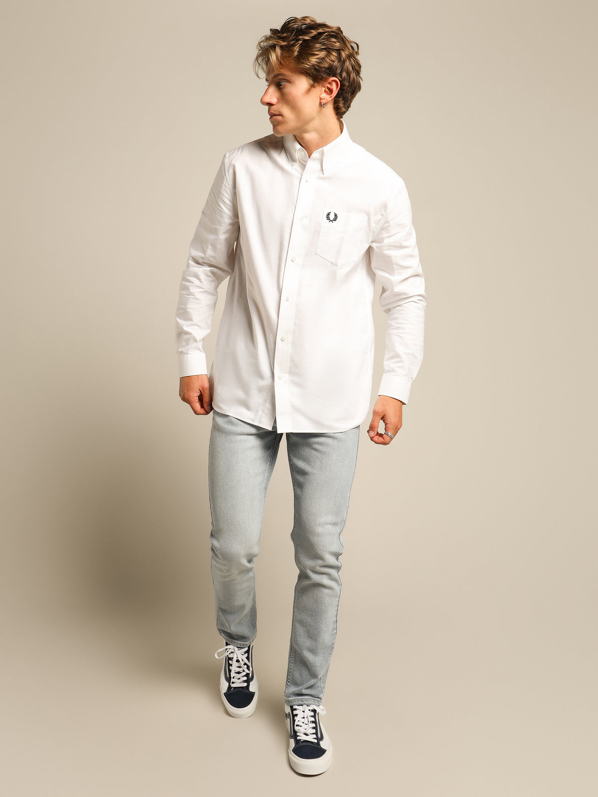 Oxford Long Sleeve Shirt in White