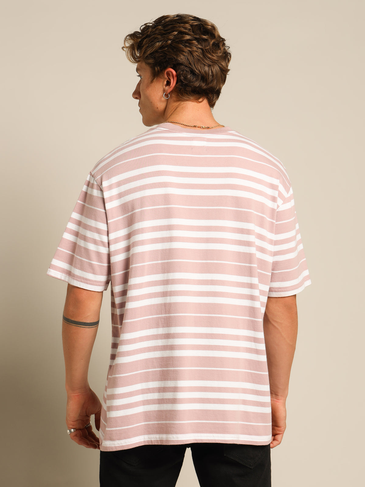 Stay Loose T-Shirt in Pink Lilac Stripe