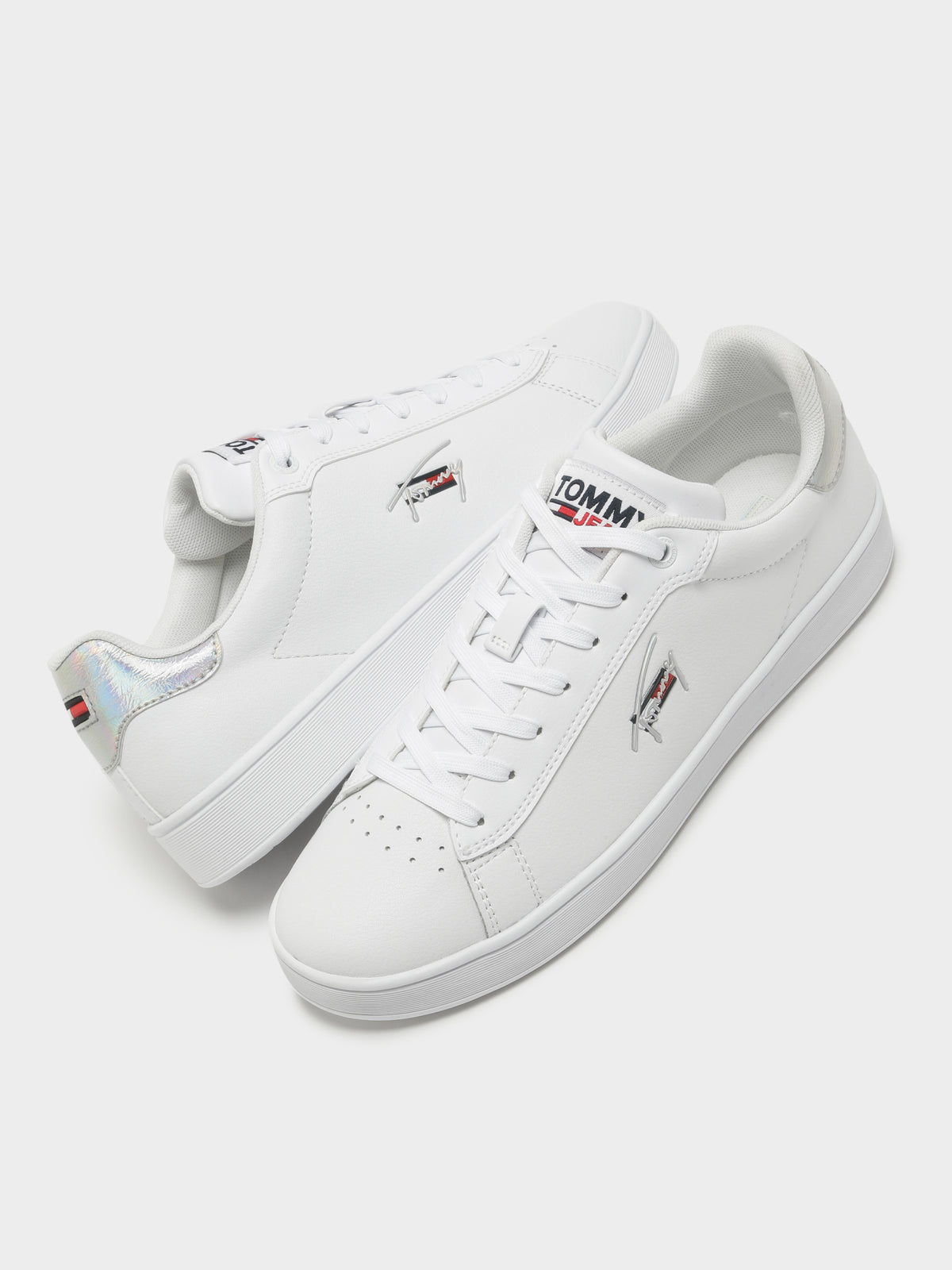 Womens Iridescent Detail Sneakers in White