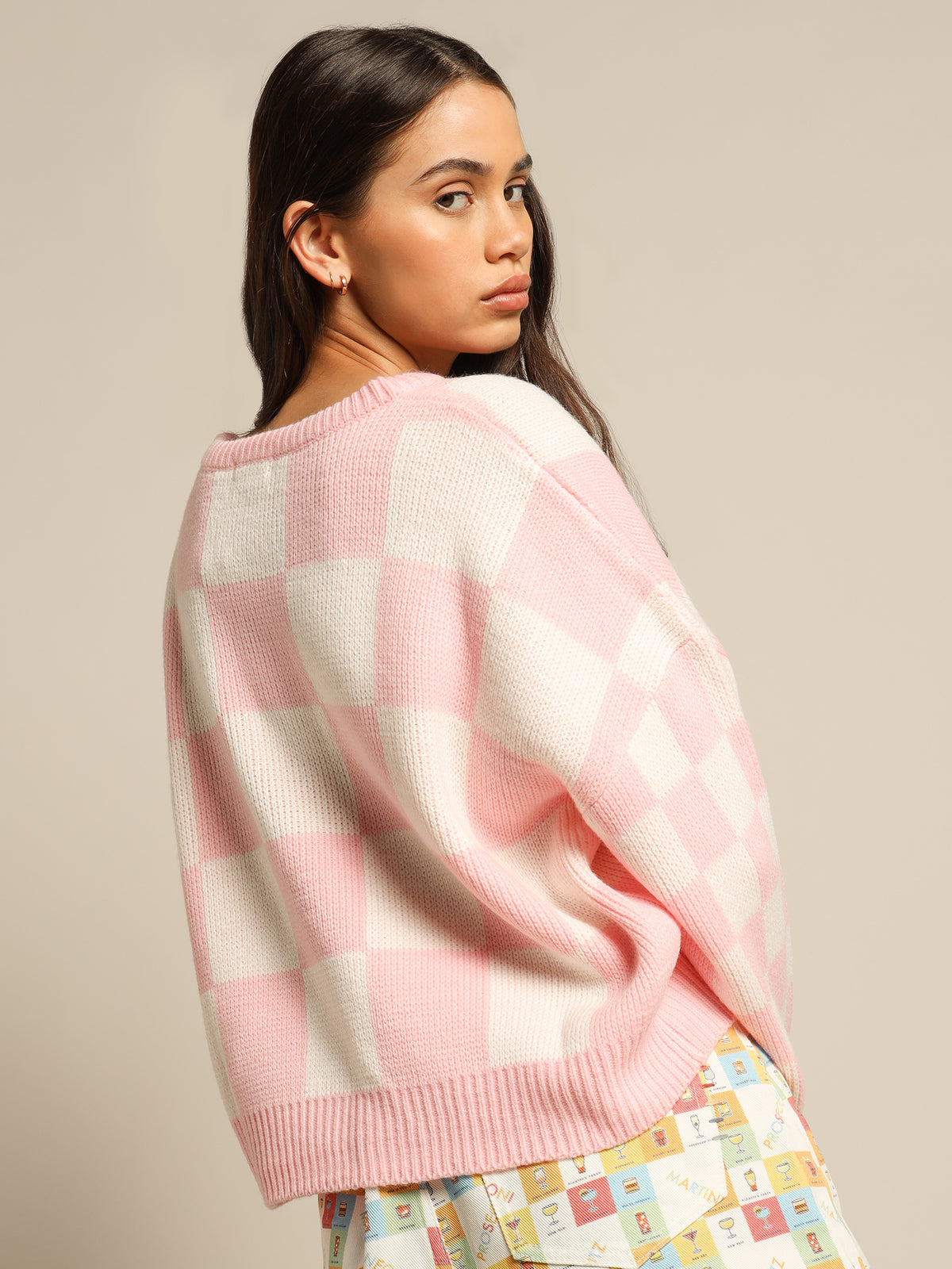 Cools Club College Knit | Pink Check